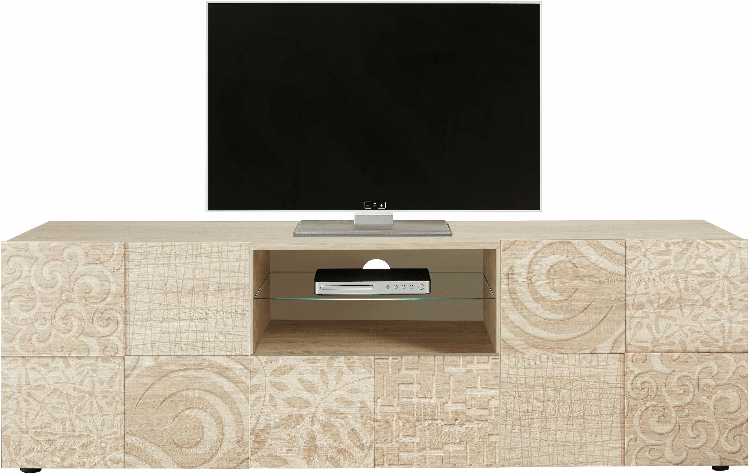 Home affaire Lowboard »Miro« Breite 181 cm mit dekorativem Siebdruck