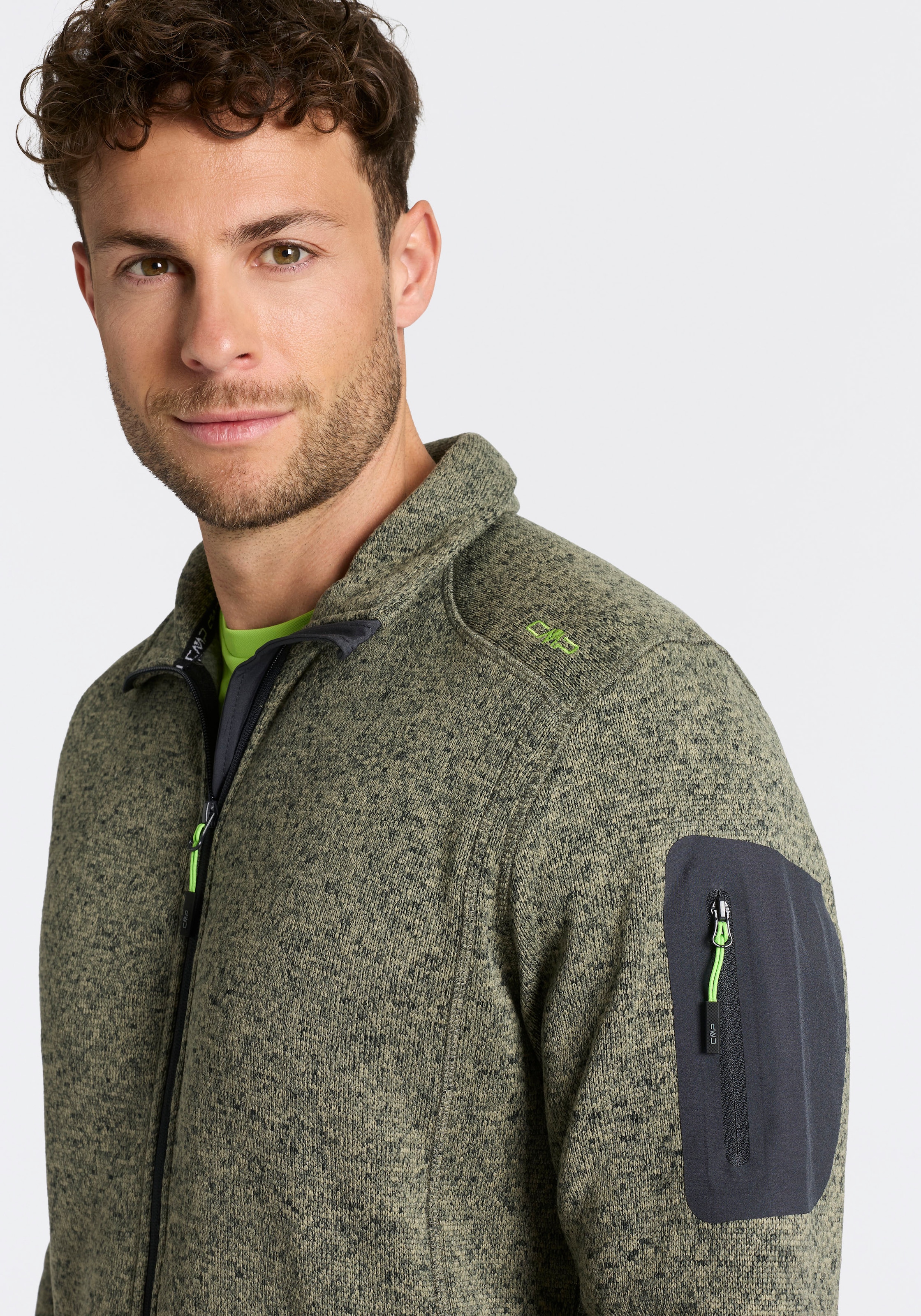 CMP Strickfleecejacke »MAN JACKET« ohne Kapuze atmungsaktiv, schnell trocknend, wärmend, Übergangsjacke
