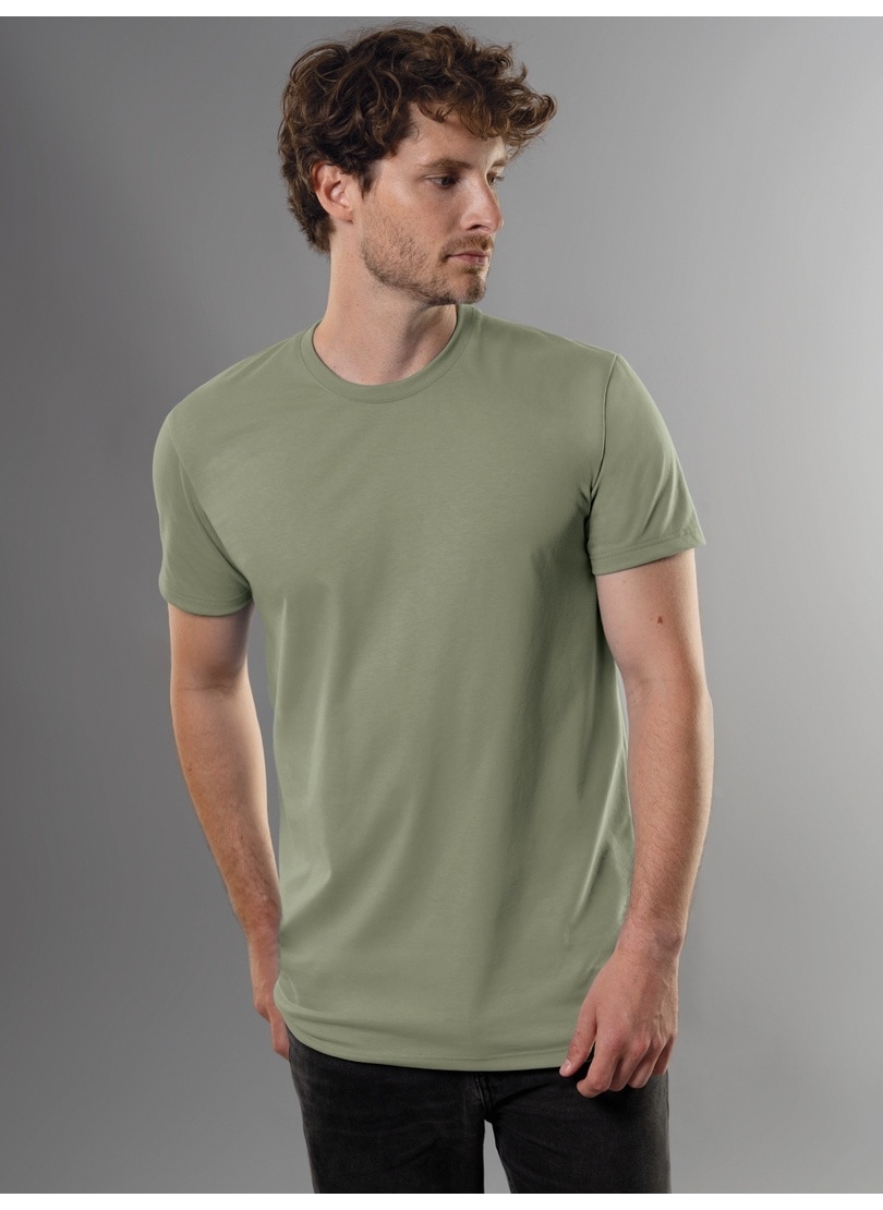 Trigema T-Shirt »TRIGEMA Slim Fit T-Shirt aus DELUXE Baumwolle« 1