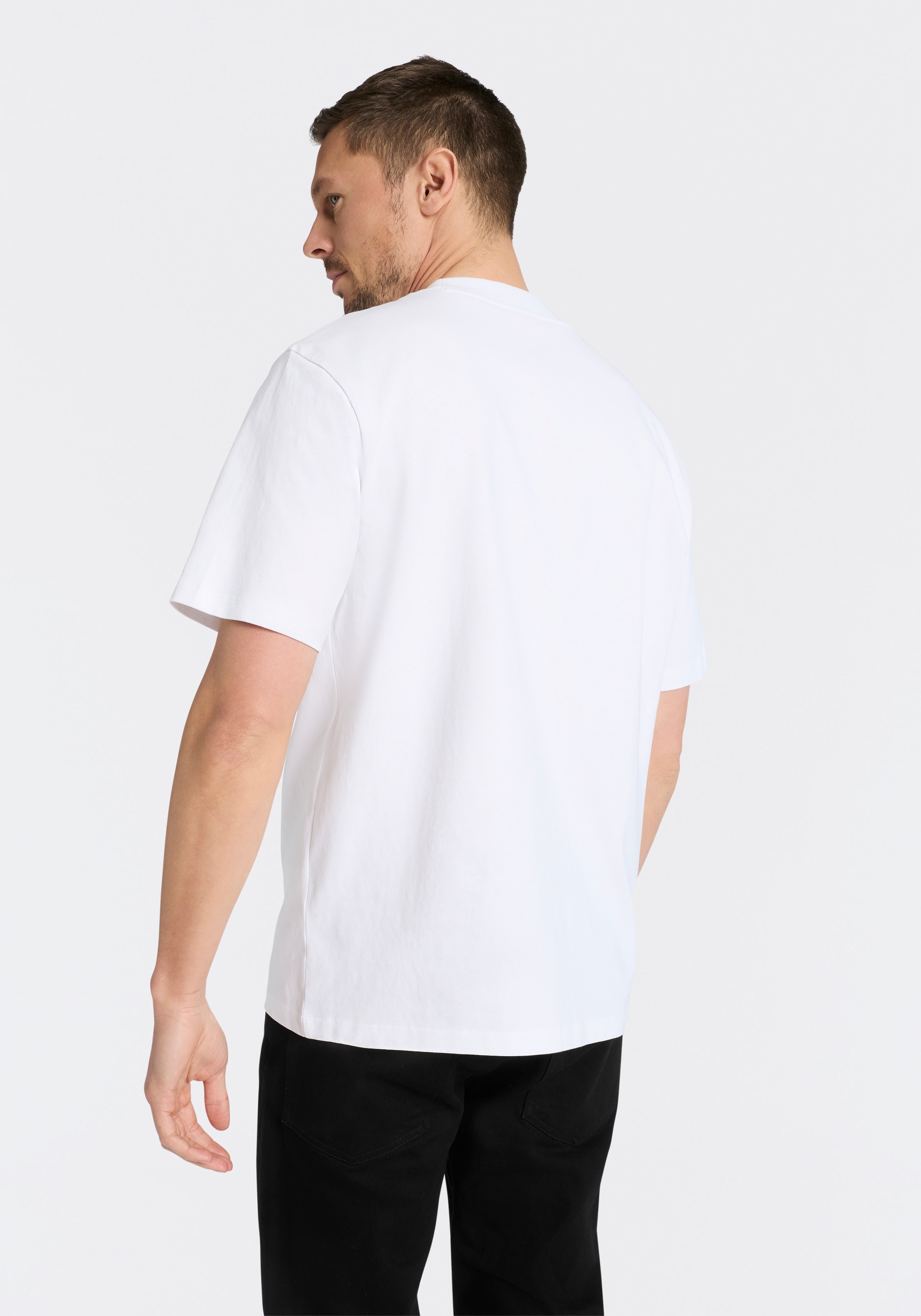 HUGO T-Shirt Rundhalsausschnitt, Relaxed Fit, Logo-Print