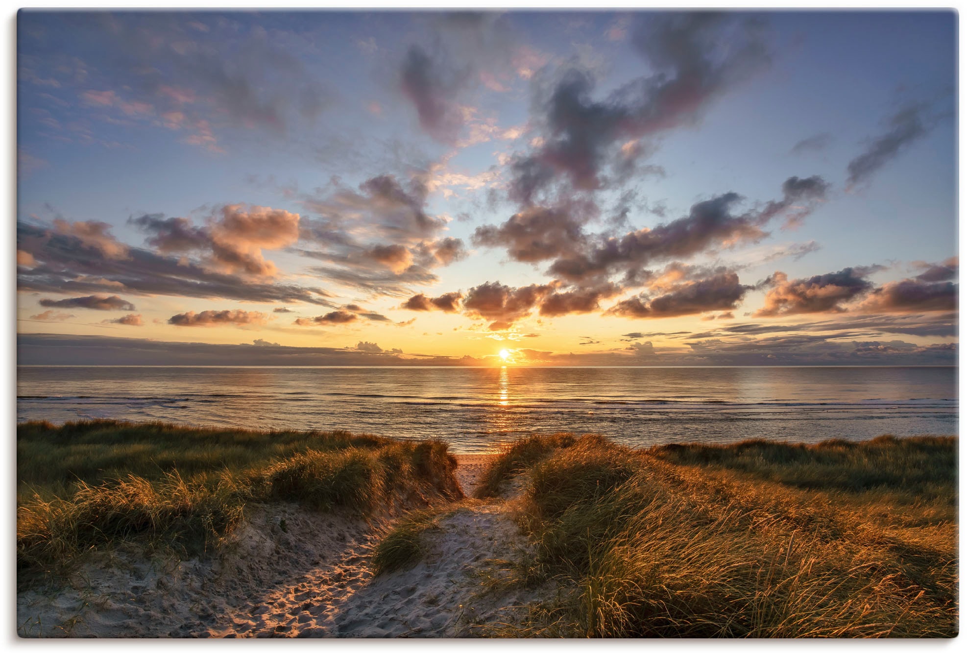 Artland Leinwandbild "Sonnenuntergang auf Sylt" Bilder vom Sonnenuntergang & -aufgang 1 Stk. tlg. auf Holzrahmen gespannt