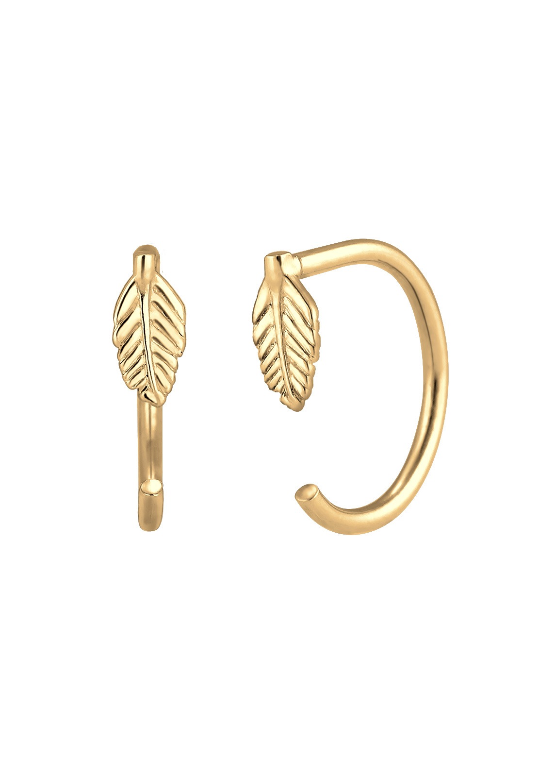 Elli Paar Creolen »Ohrringe Feder Boho Gipsy Creole 925 Sterling Silber«
