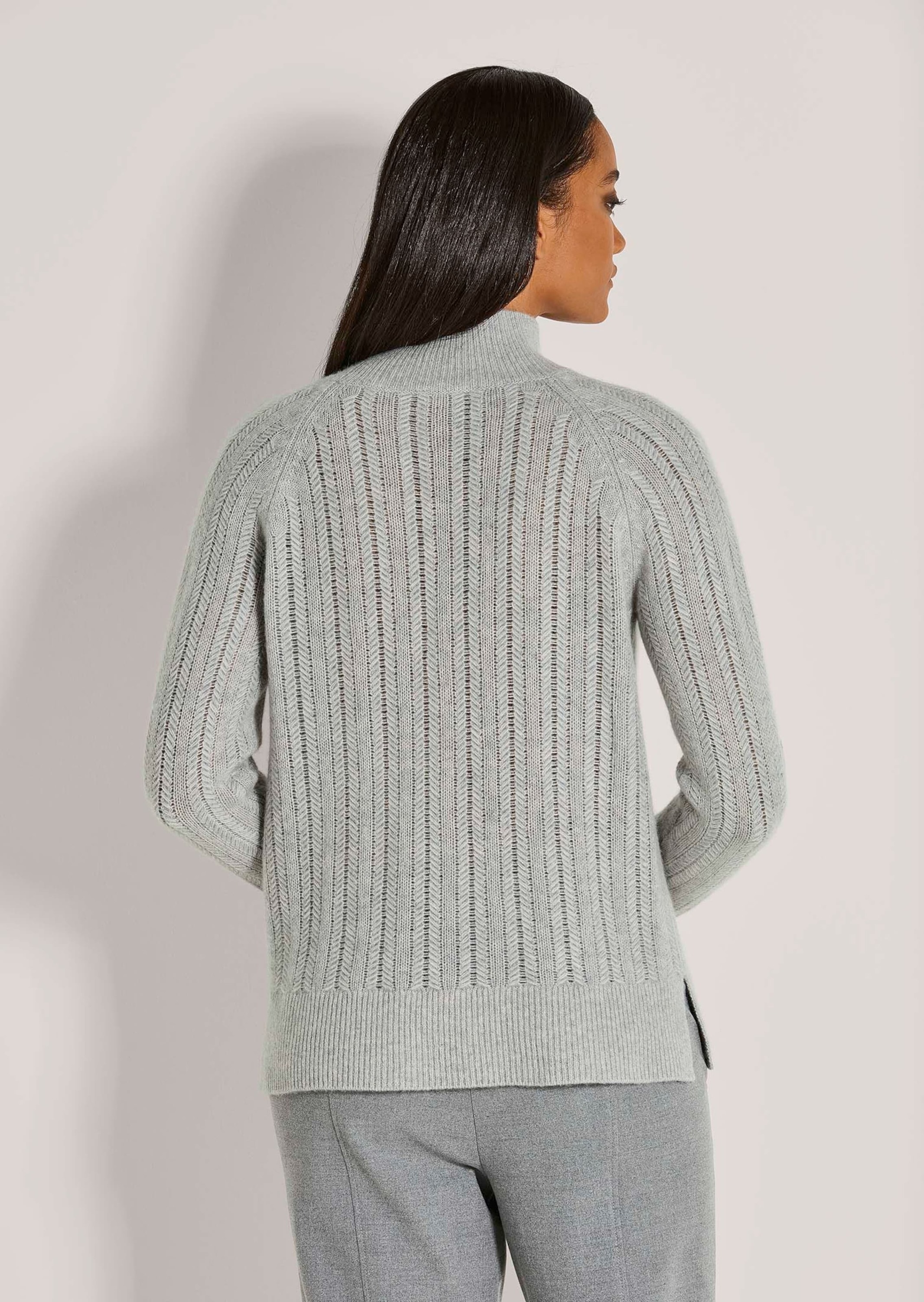 MADELEINE Longpullover »Kaschmirpullover Eleganter Strickpullover mit Zopf- und Ajour-Muster« Reines Kaschmir