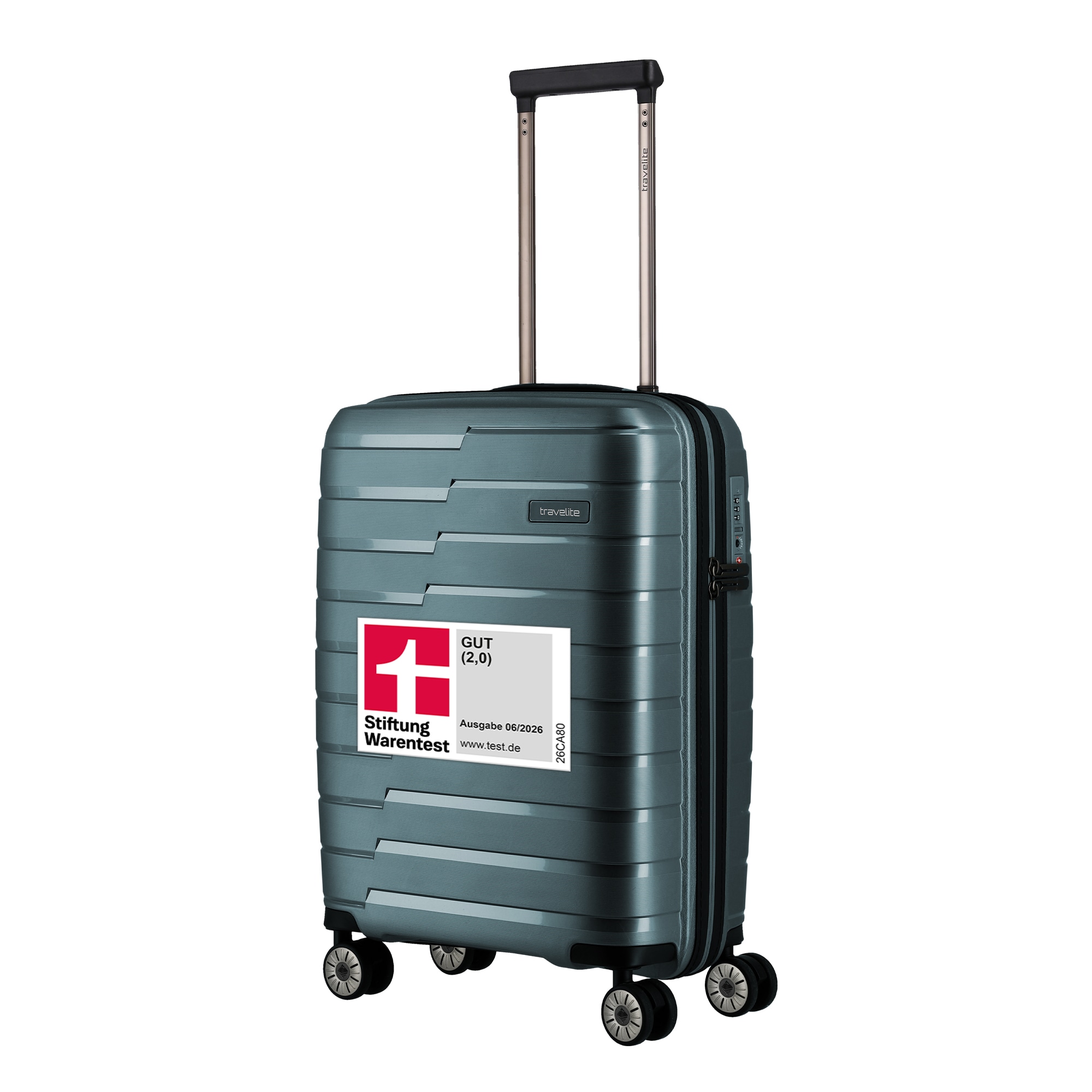 travelite Trolley "AIR BASE Reisekoffer Hartschale" 37 l 4 Rollen widerstandsfähiges Material und cleverer Innenaufteilung