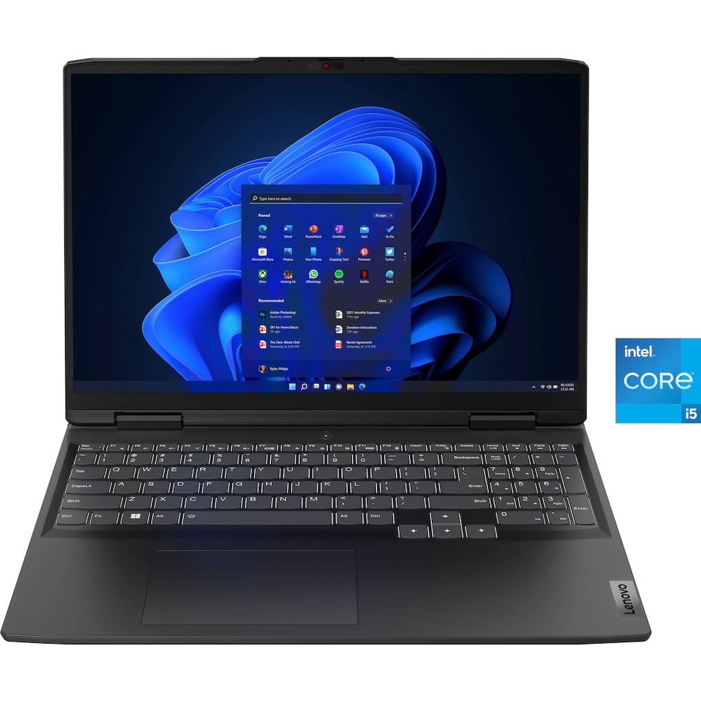 Lenovo Gaming-Notebook »IdeaPad Gaming 3 16IAH7«, 40,6 cm, / 16 Zoll, Intel, Core i5, GeForce RTX 3050 Ti, 512 GB SSD, 3 Monate kostenlos Lenovo Premium Care