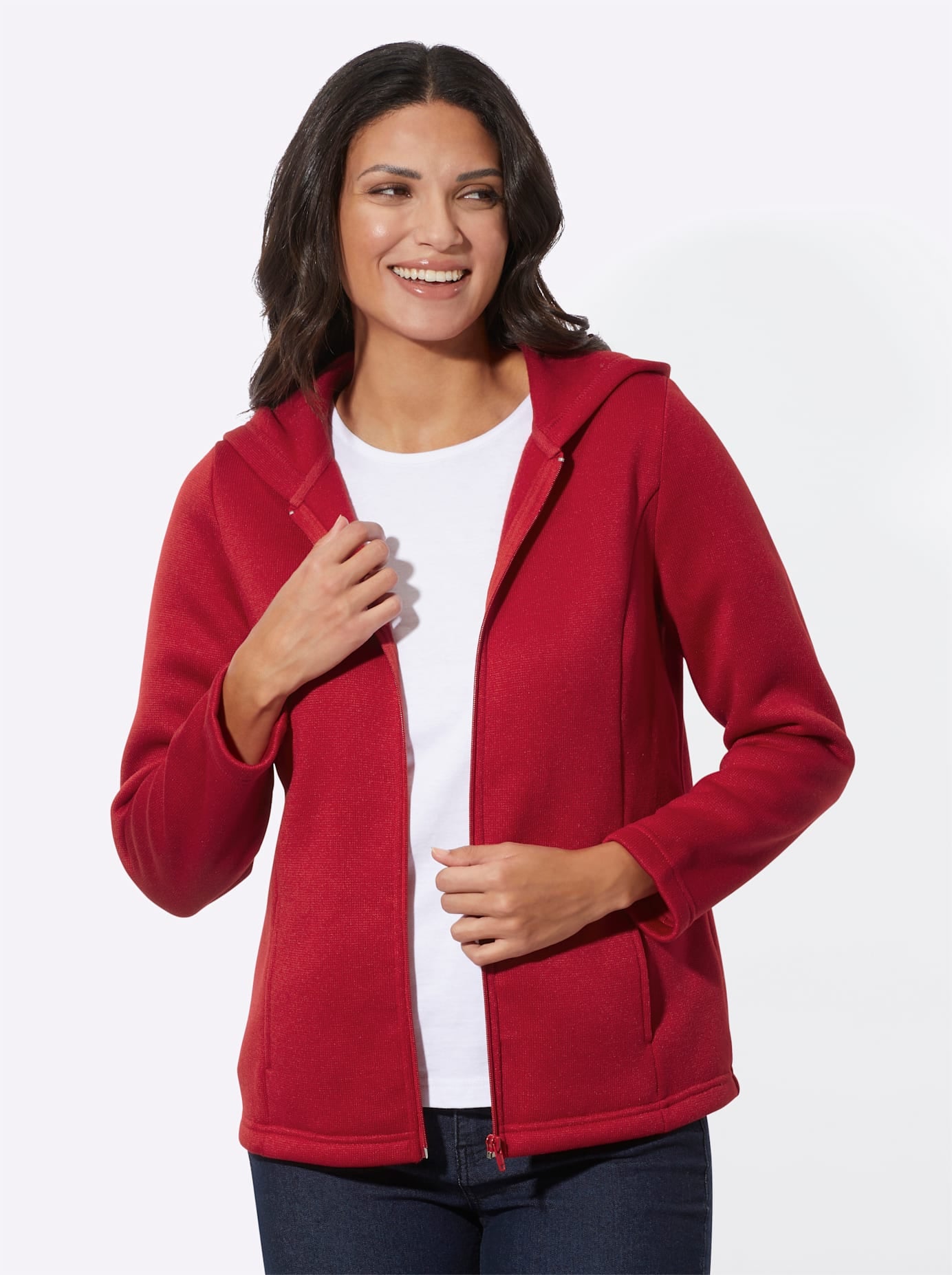 Classic Basics Strickfleecejacke, mit Kapuze