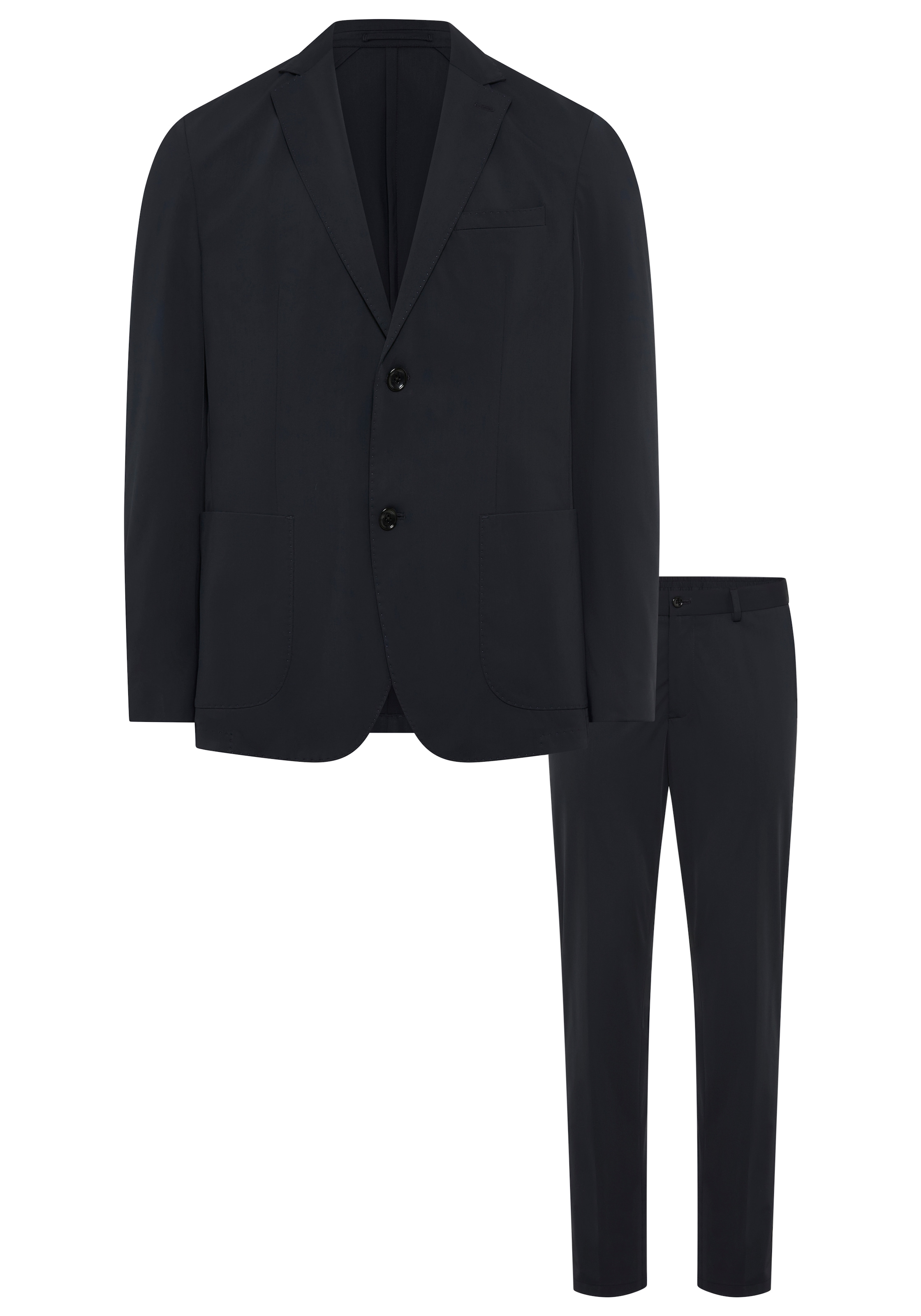 Bruno Banani Anzug »Packable Suit, Anzug« Sakko & Hose;nicht bleichen;nicht trocknergeeignet;nicht bügeln;Chemische Reinigung, schonender Prozess, 2 tlg. slim fit perfekt für Reisen! immer Top gestylt ohne Knitterfalten
