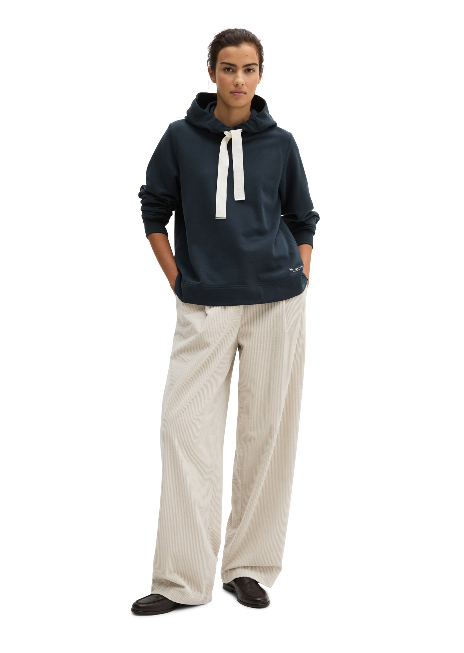 Marc O'Polo Hoodie , relaxed mit gepeachter Oberfläche
