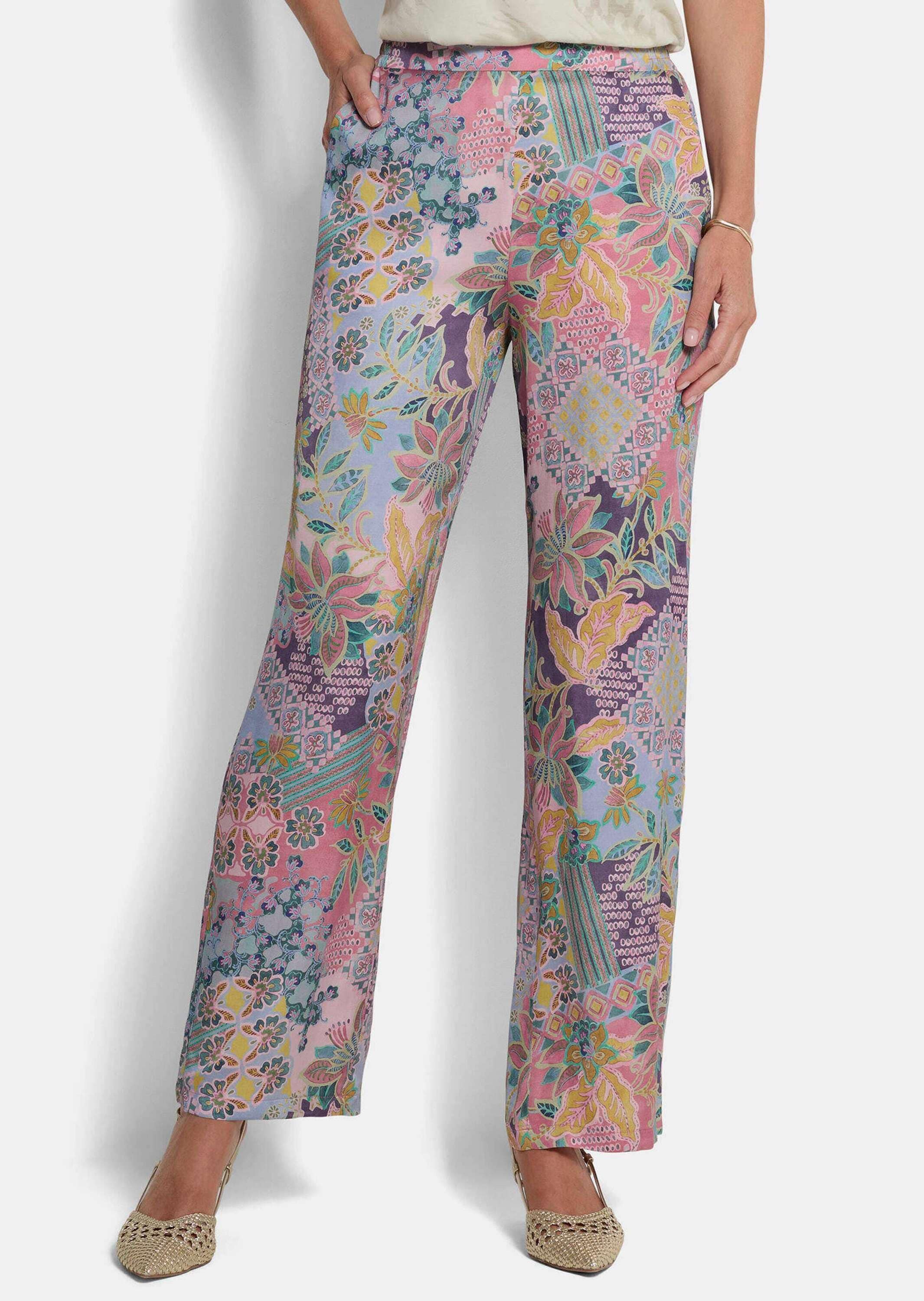 GOLDNER Stoffhose »Kurzgröße Weite Hose VERA aus Viskose-Satin«