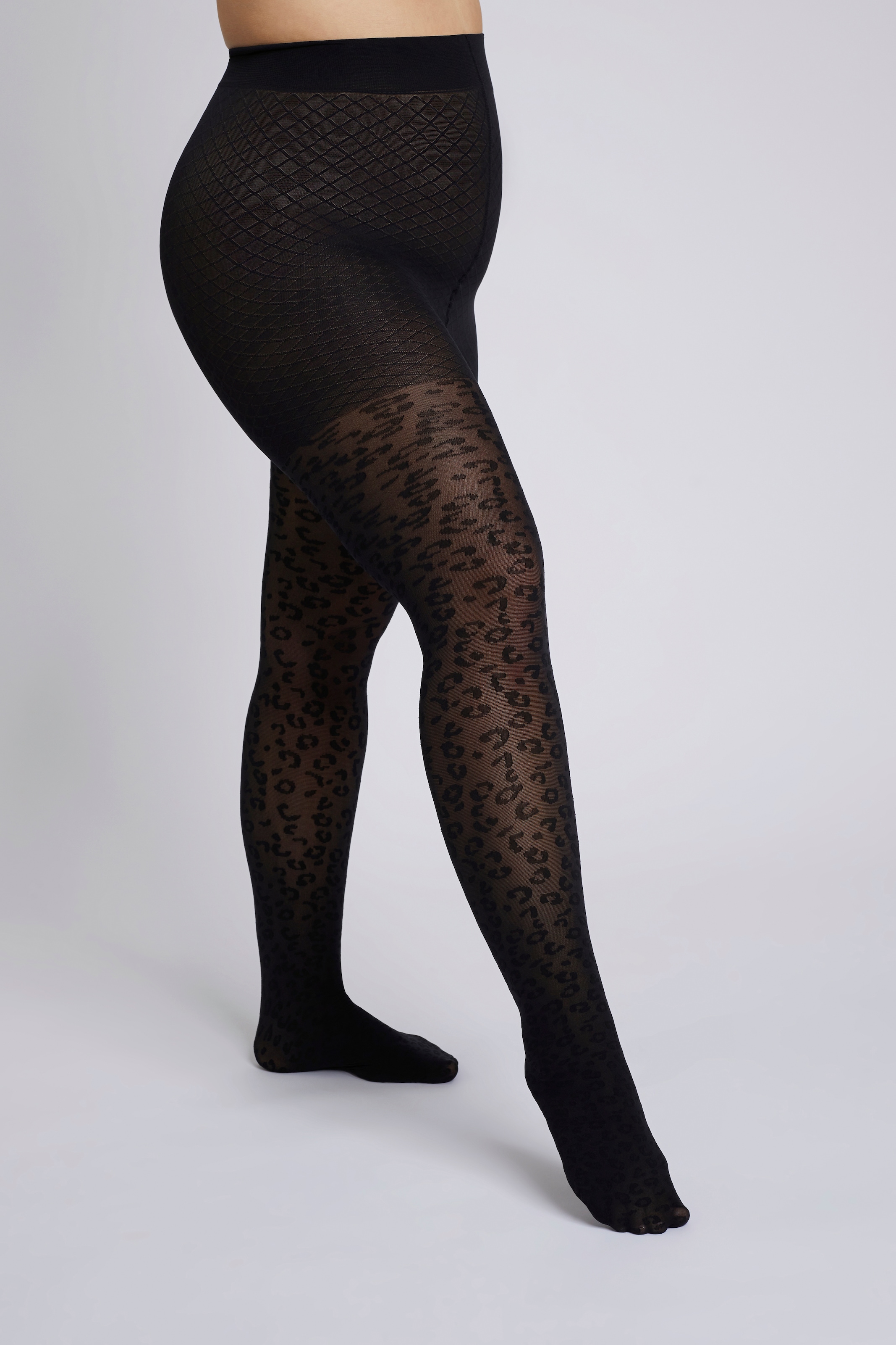 Camano Feinstrumpfhose »fine curvy« 50 DEN Curvy-Tights, Leo-Muster