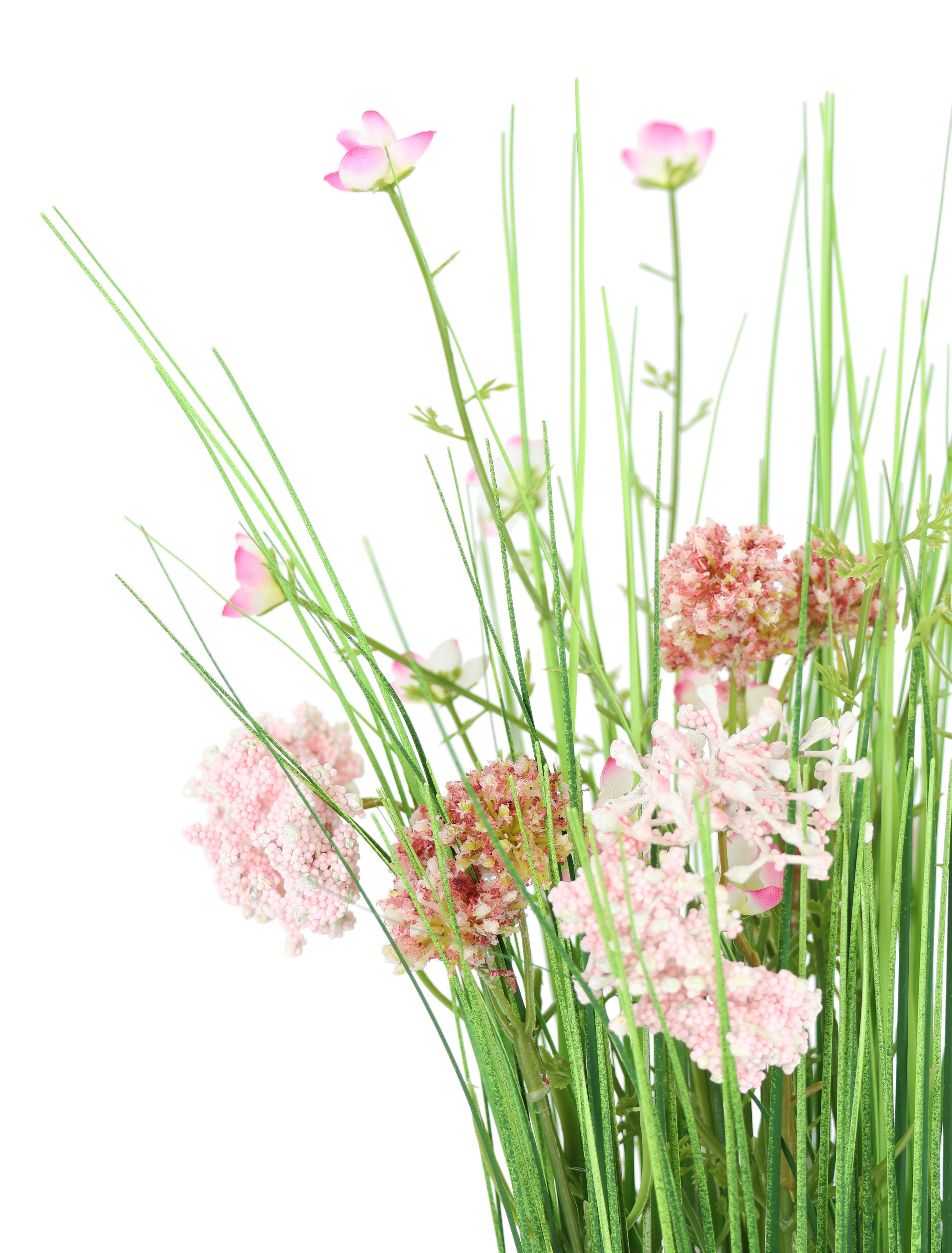 I.GE.A. Kunstpflanze »Künstlicher Grasbund mit Blüten«, Grasbusch Deko Kunstblumen Kunstgras Grünpflanze Gräser Sträucher