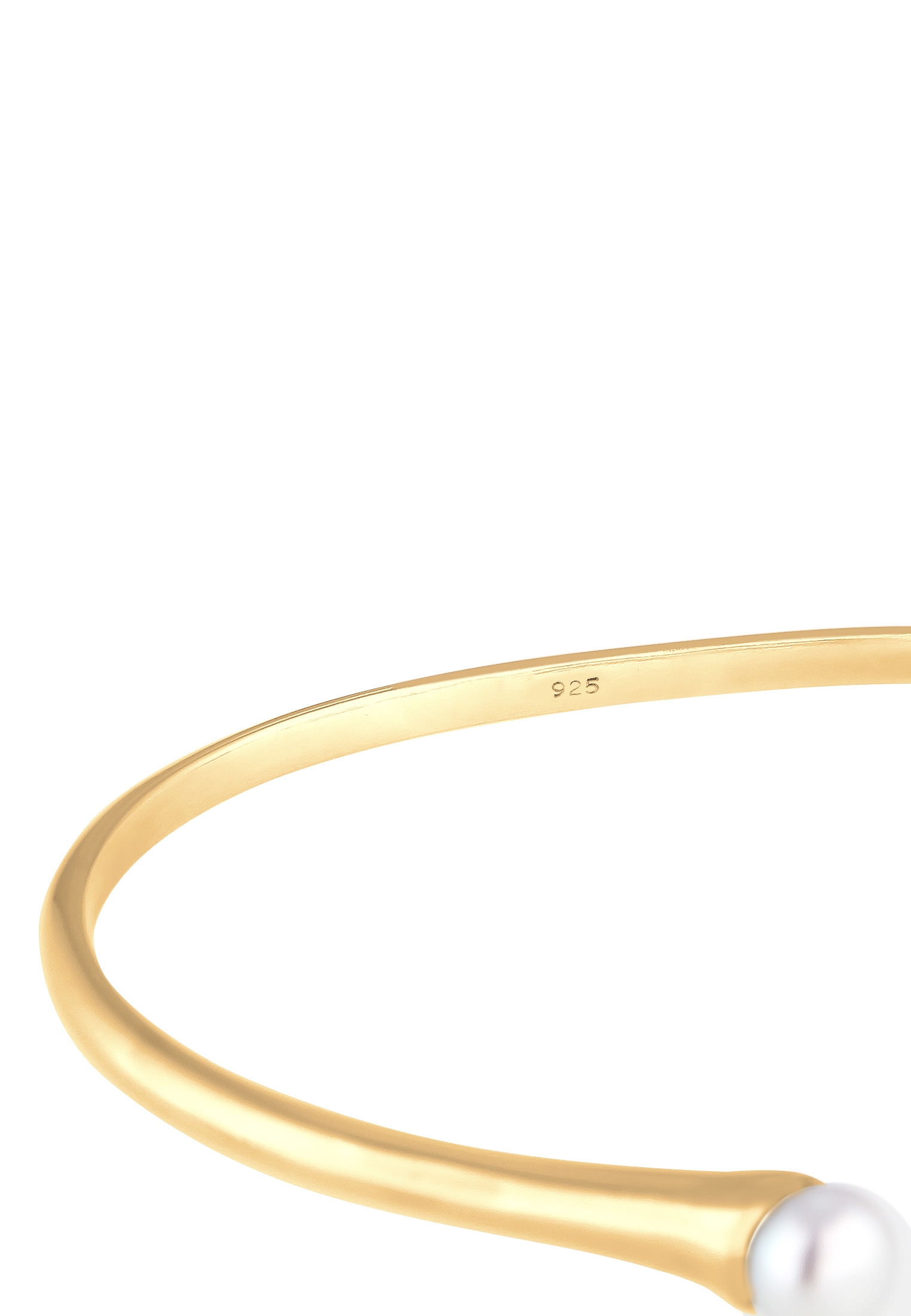 Elli Premium Armreif »Armband Armreif Süßwasserzuchtperle Weiß 925 Sterling Silber vergoldet«