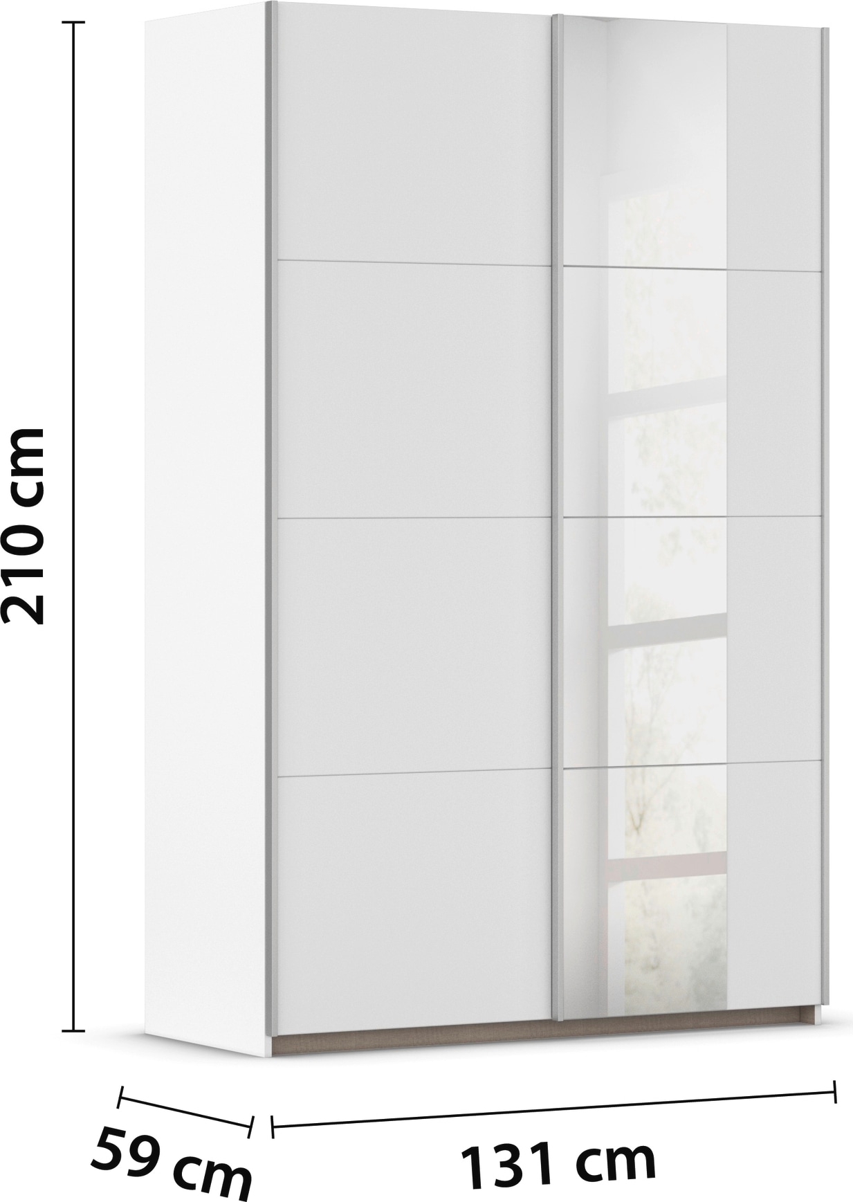 rauch Schwebetürenschrank »Kleiderschrank Schrank Garderobe Schlafzimmerschrank OXFORD«, (in 3 verschiedenen Ausstattungen BASIC/CLASSIC/PREMIUM), mit Griffleisten aus Metall, auch für kleinere Räume MADE IN GERMANY