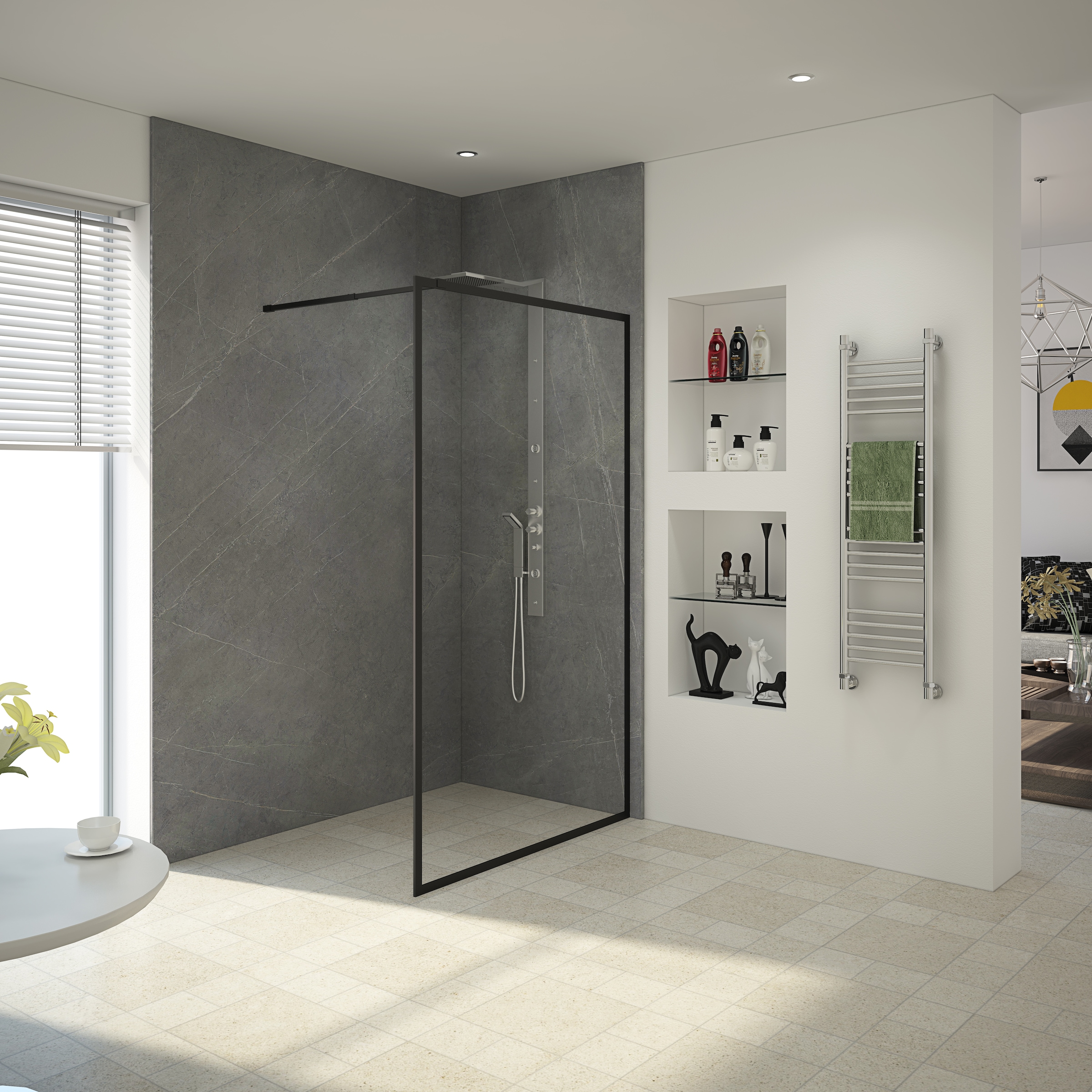 Marwell Walk-in-Dusche »Style« hochwertige Aluminiumprofile