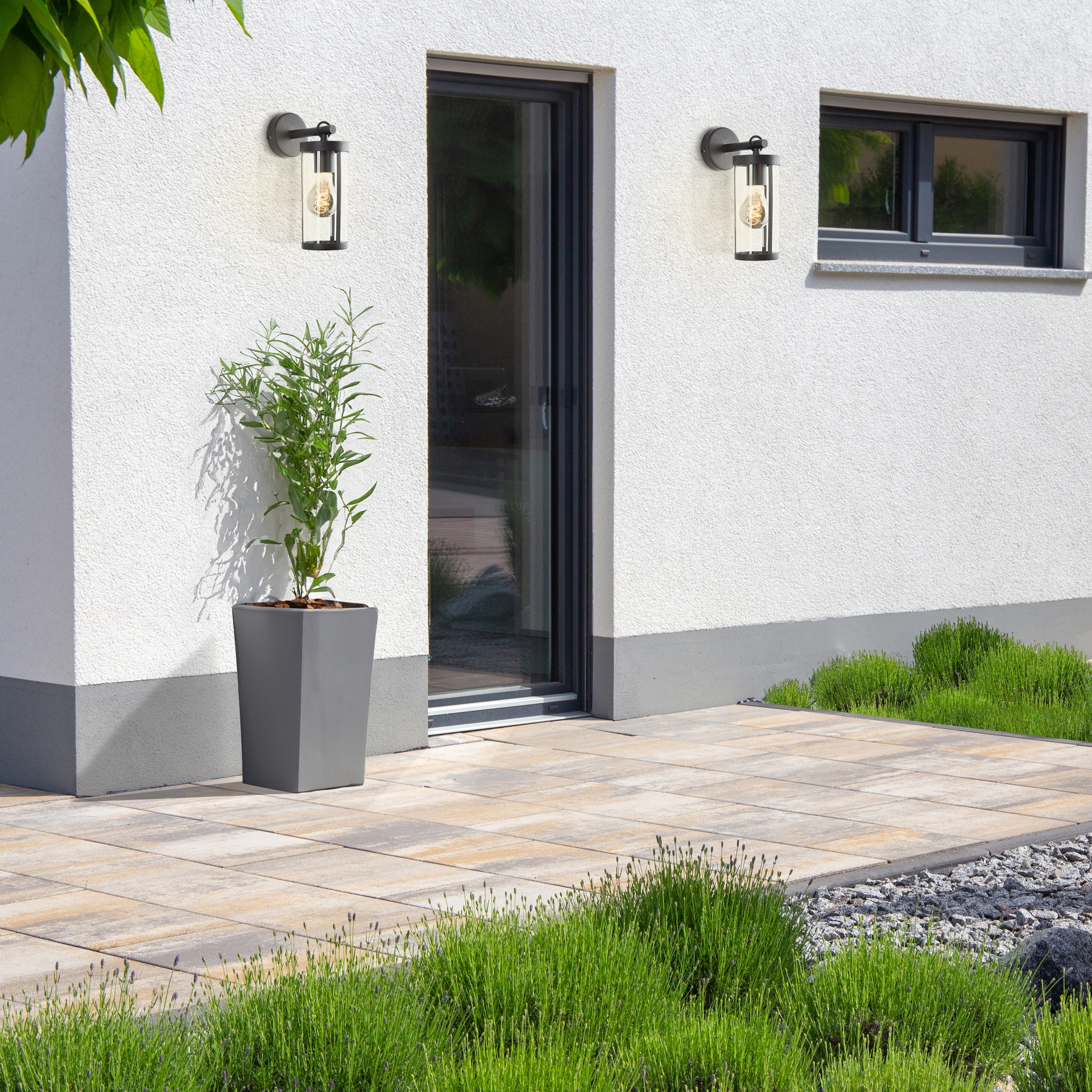 Brilliant Außen-Wandleuchte »Sidney« E27 1 Stk. Außenwandleuchte, 30 cm, E27, Metall/Glas, schwarz/transparent