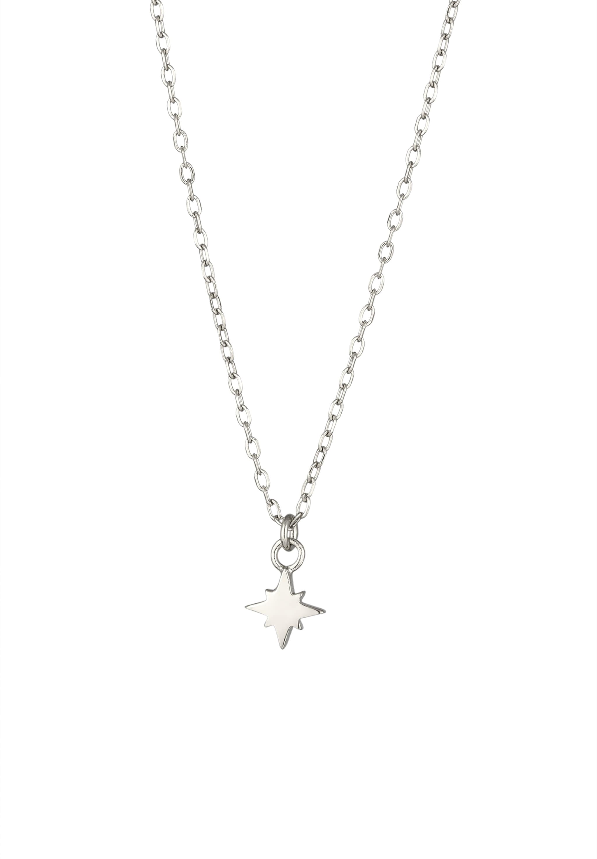 Elli Silberkette »Halskette Stern Weiß 925 Sterling Silber, mit Kristallen von Swarovski®«