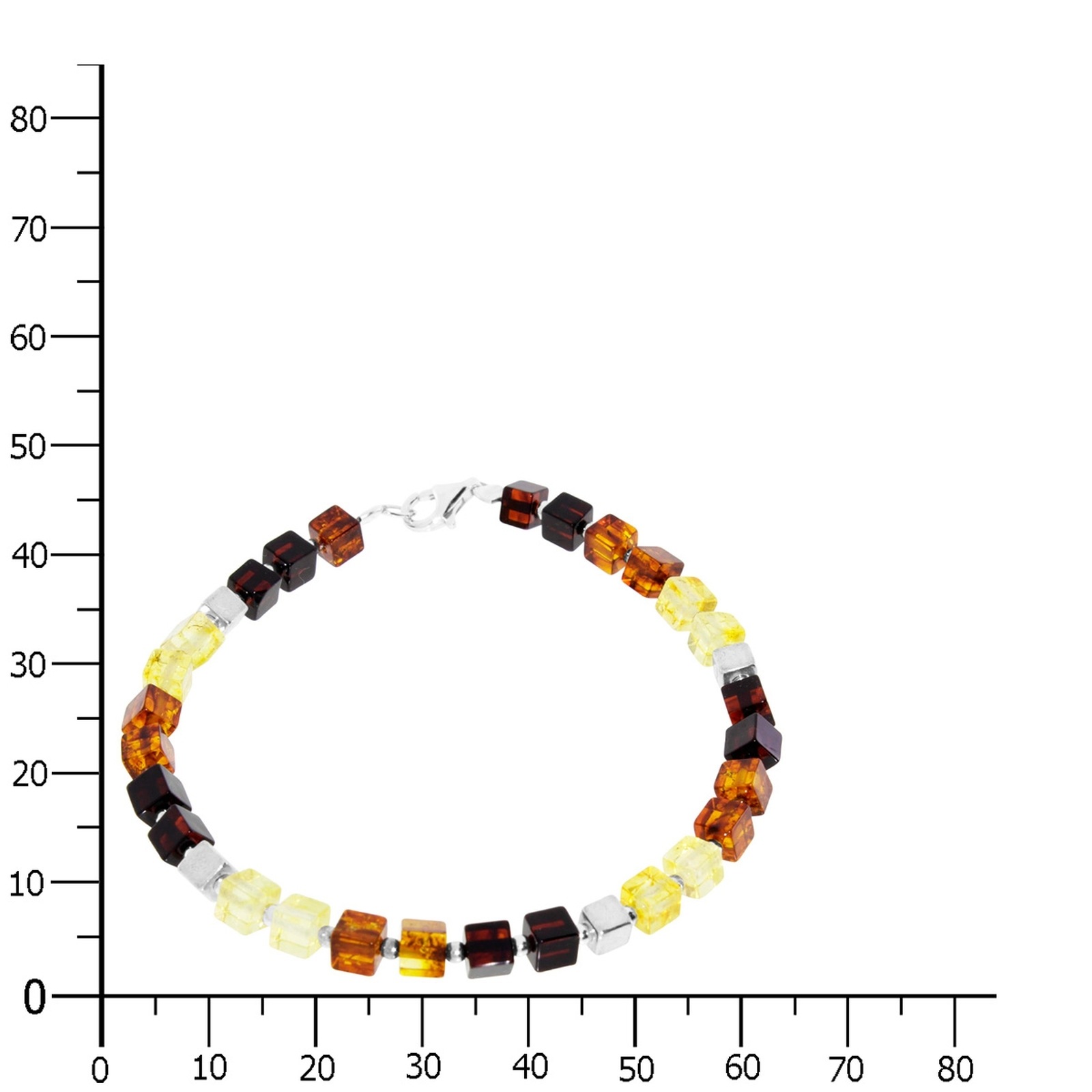 OSTSEE-SCHMUCK Armband »- Würfel  4 - Silber 925/000 - Bernstein«