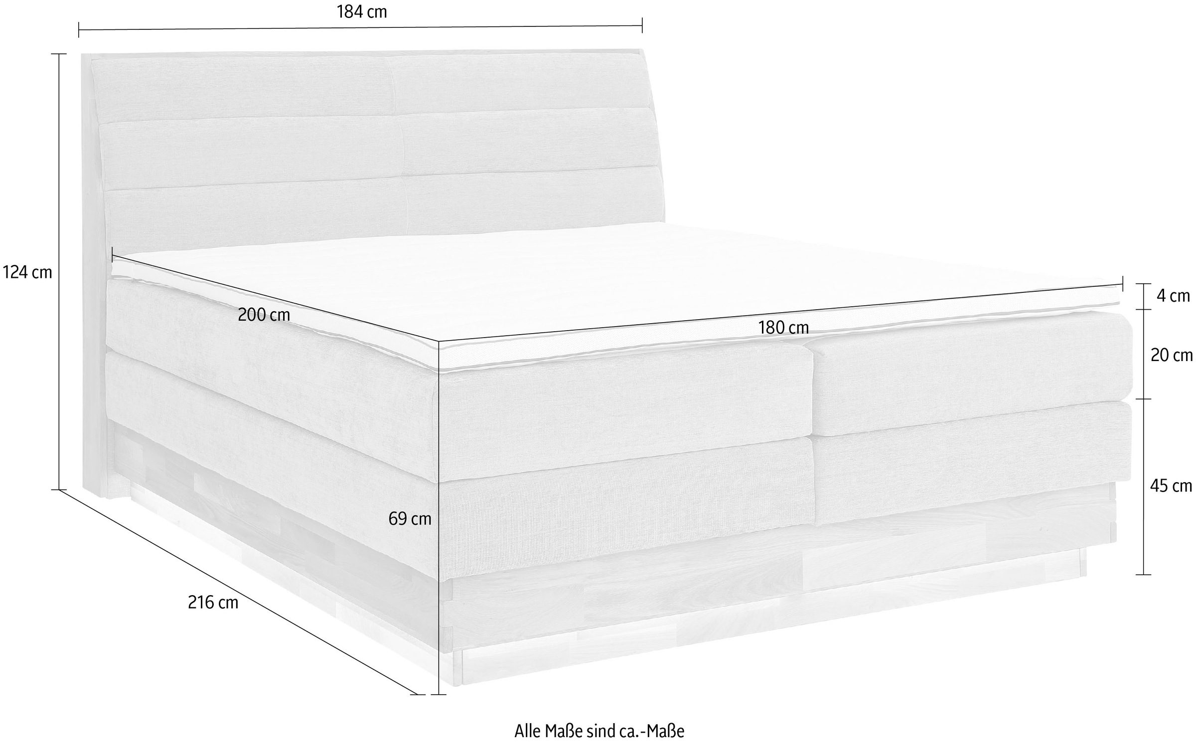 OTTO products Boxspringbett »Jenna«, ohne LED-Beleuchtung, mit zertifizierten, recycelten Bezugsstoffen