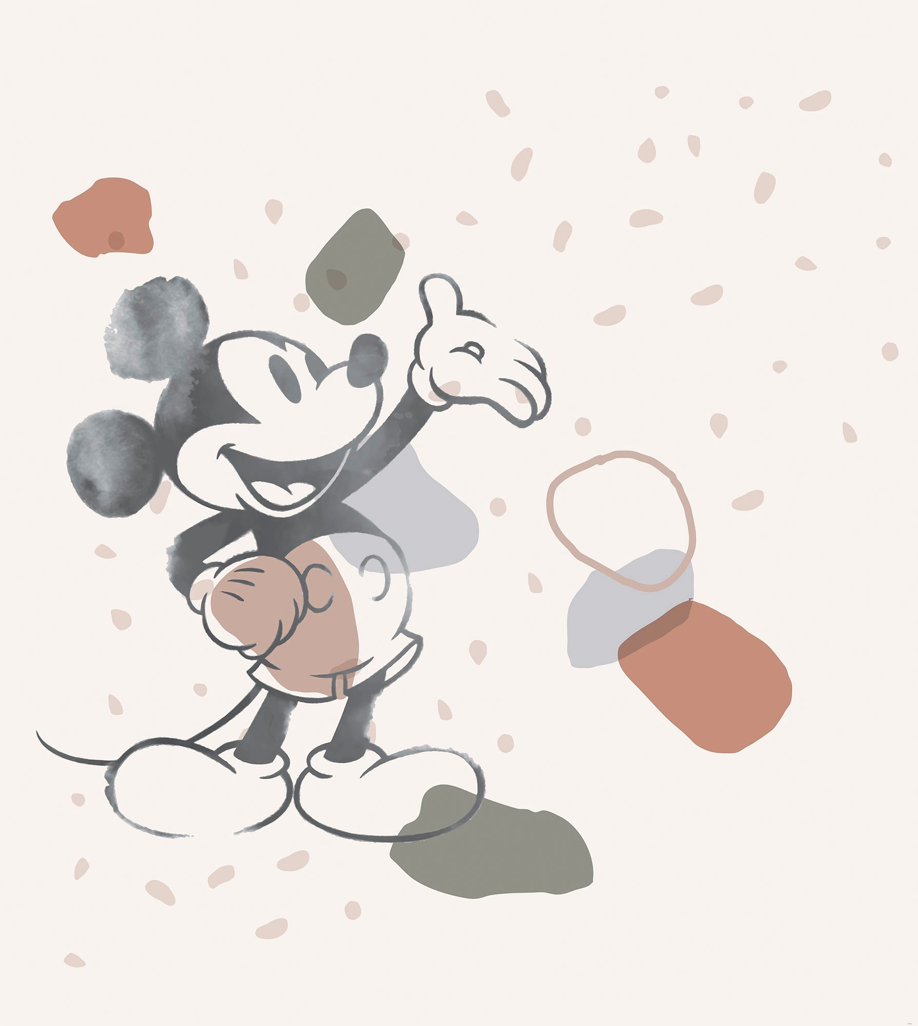Komar Vliestapete "Digitaldruck Vlies - Mickey Organic Shapes - Größe 250 x 280 cm" bedruckt glatt Kinderzimmer