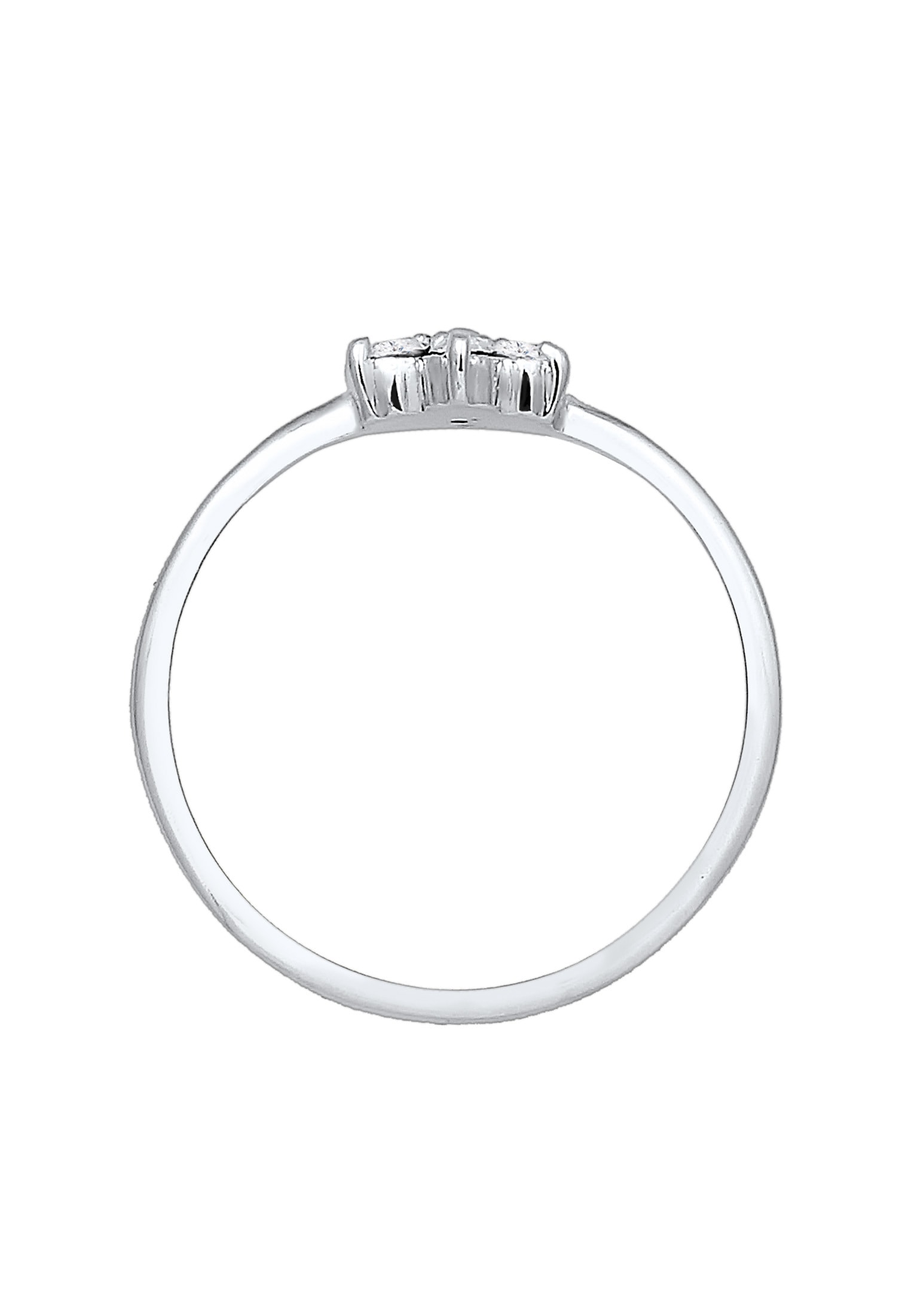 Elli Premium Verlobungsring »Ring Blume Glas Kristalle Synthetische Perle Weiß 925 Sterling Silber«