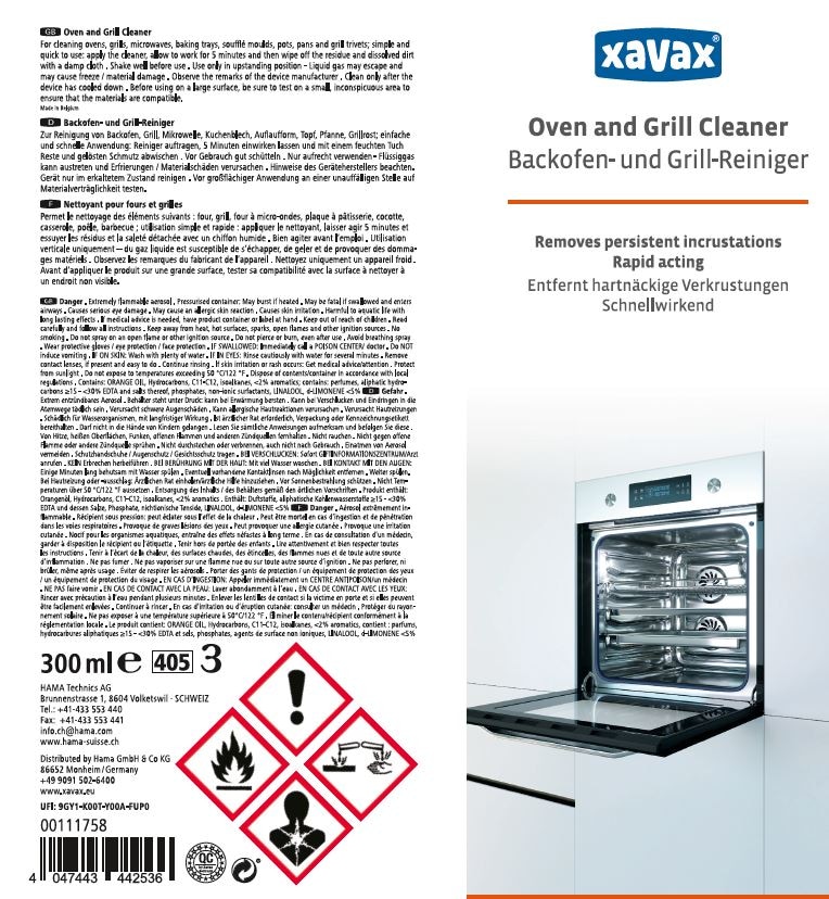 Xavax Grillreiniger »Backofen- und Grill-Reiniger«, 300 ml, Haushaltsreiniger