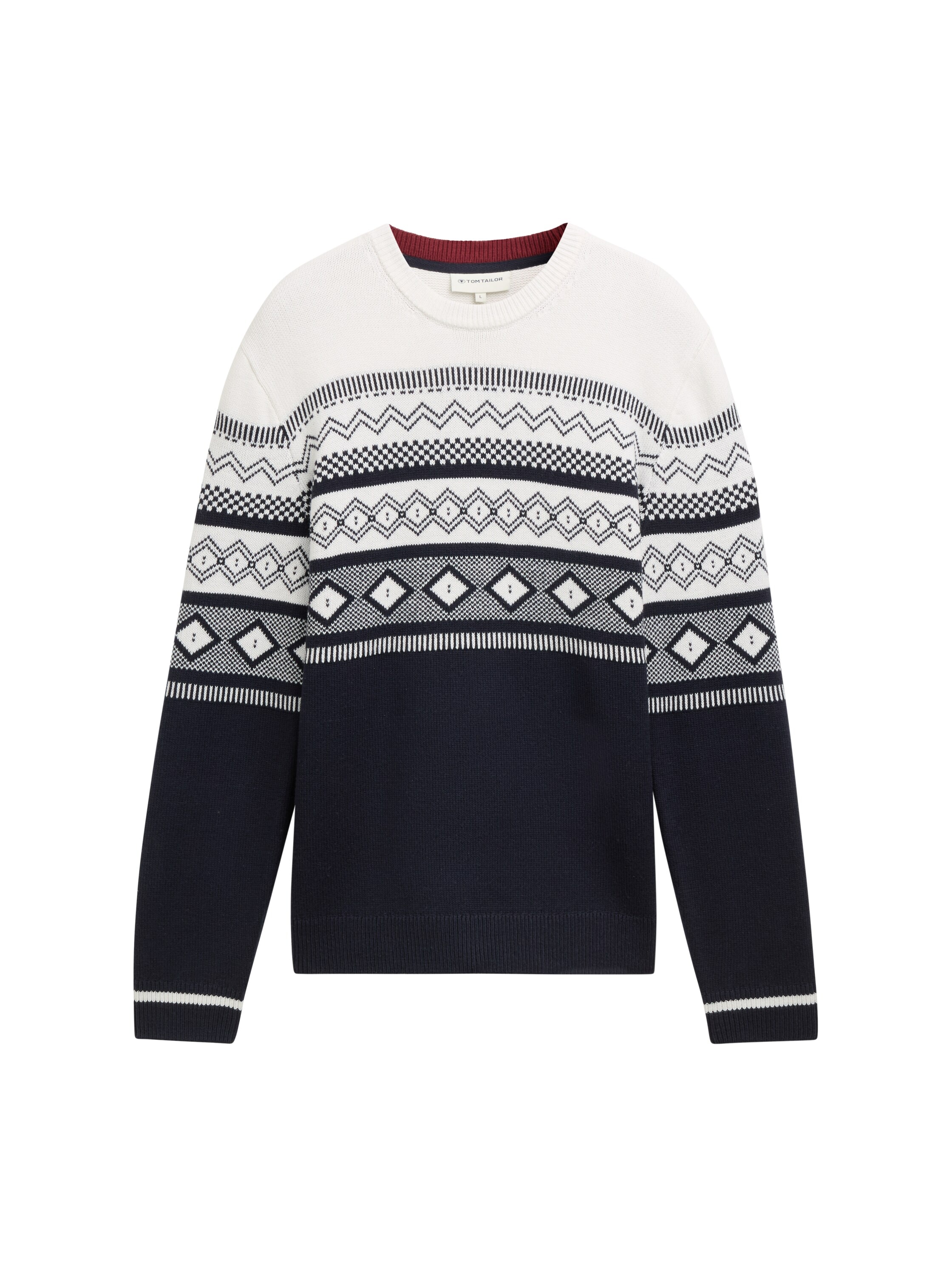 TOM TAILOR Jacquardpullover mit Colorblock