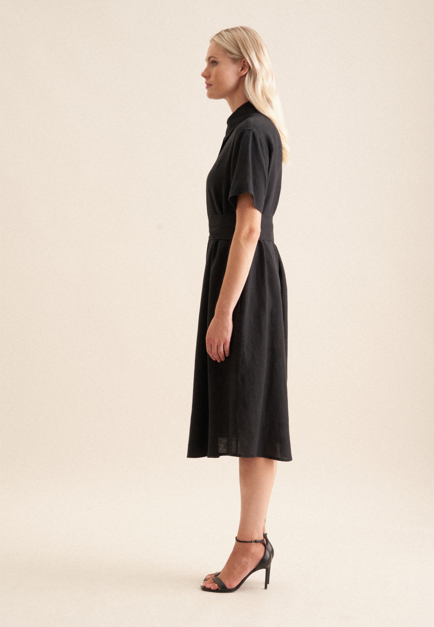 seidensticker Sommerkleid »Schwarze Rose«, Kurzarm Rundhals Uni