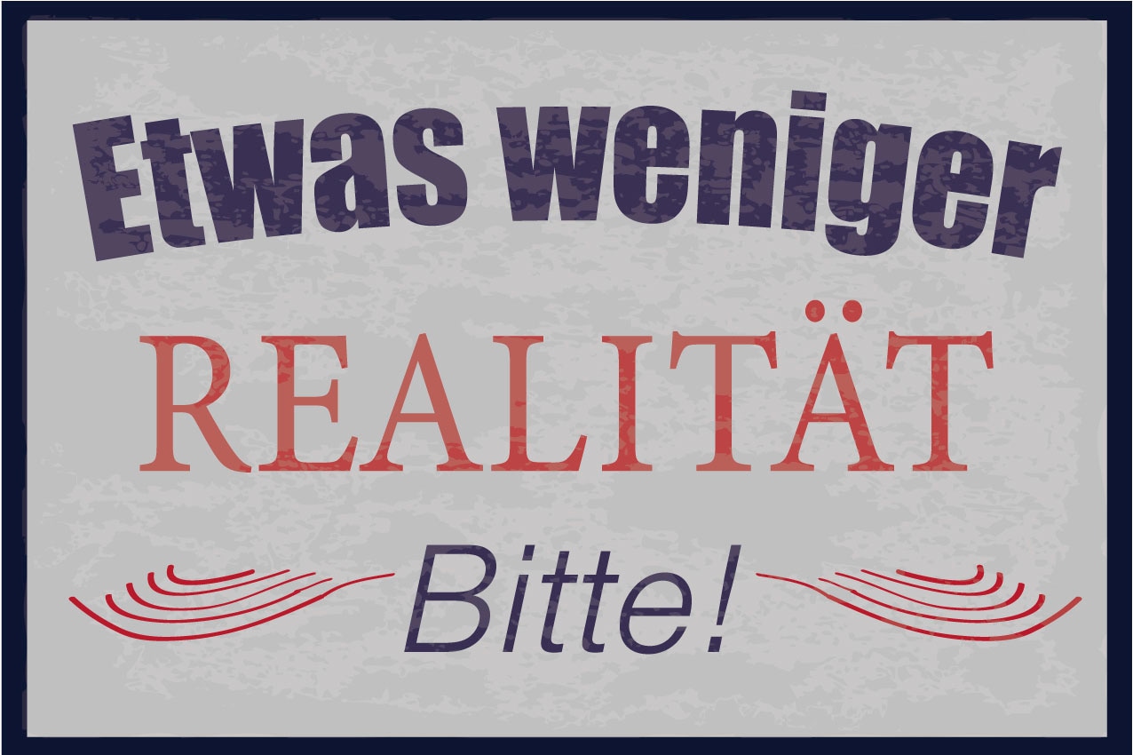queence Metallbild »Realität« Schriftzug | Schriftzüge | Sprüche | Sprüche & Texte 1 Stk. tlg. Stahlschilder