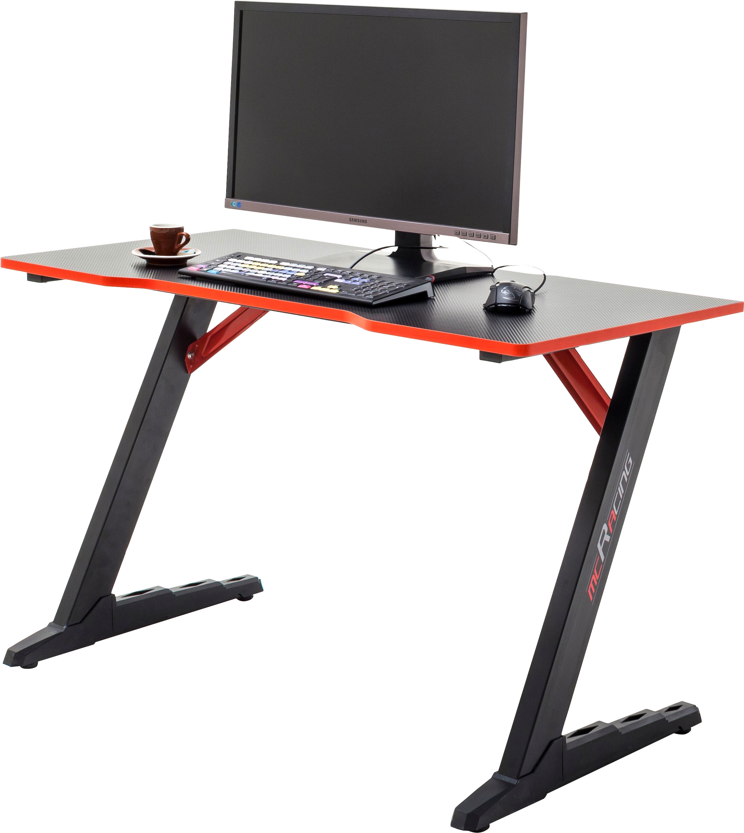 7«, schwarz furniture kaufen Desk MCA Desk Raten Gaming »mcRacing Gamingtisch auf