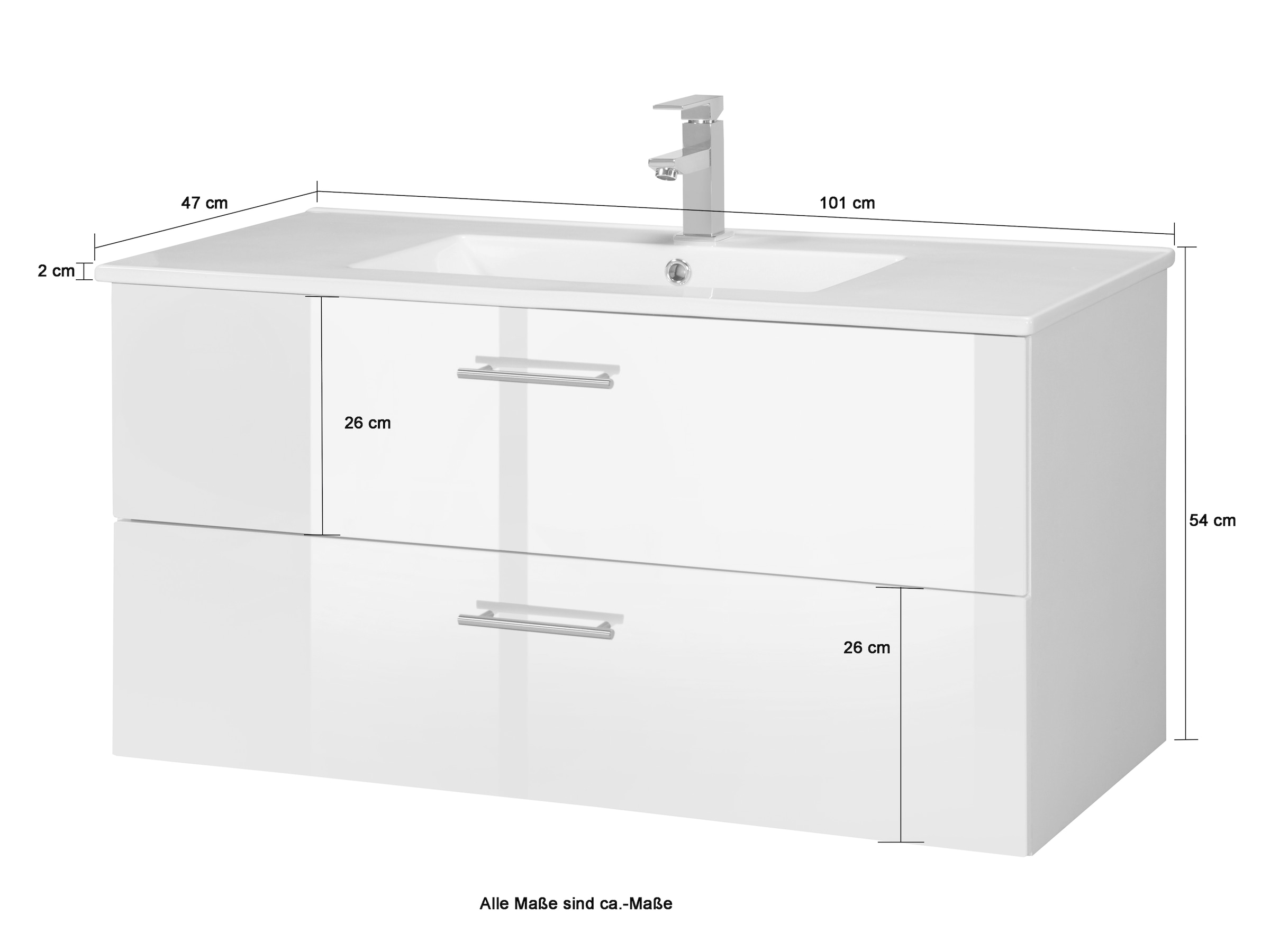 HELD MÖBEL Waschtisch Waschplatz Breite 3 Schubladen, 2 Jahren | Garantie 100 kaufen cm, mit »Trento«, XXL Badschrank Badmöbel in mit online
