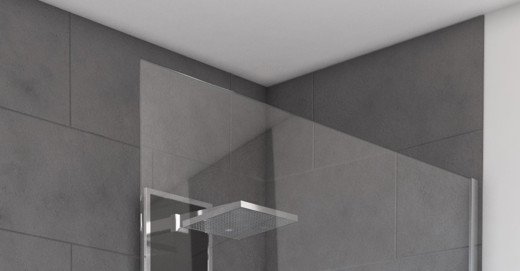 Marwell Walk-in-Dusche, mit verchromten Wandprofil