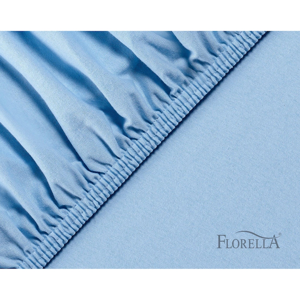 Florella Spannbettlaken »Jersey mit Rundumgummi, für Matratzenhöhen bis 25 cm«, (1 St.)