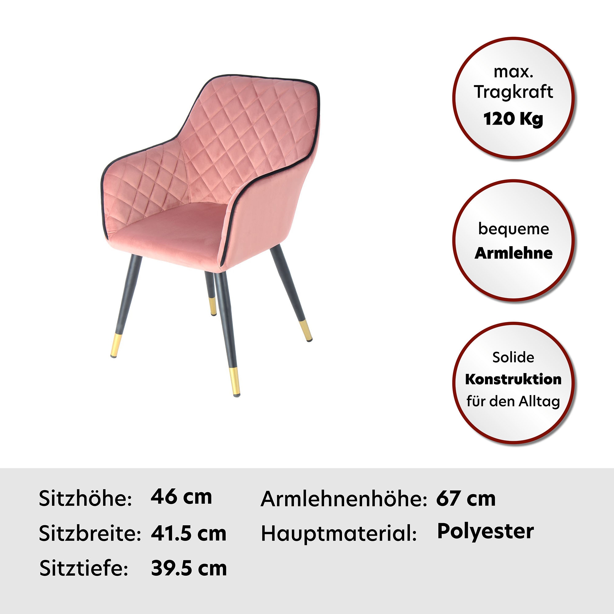 Kayoom Stuhl »Amino 525, stilvoller Design-Stuhl,samtweicher Bezug aus Velvet-Stoff«, 1 St., samtweicher Bezug, elegant, glamourös, elegante Optik