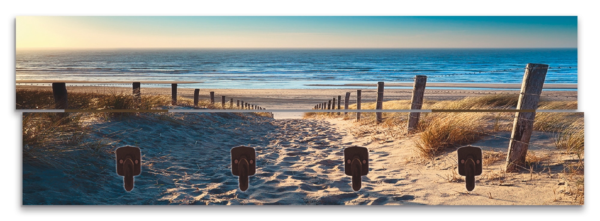 Artland Garderobenleiste »Weg zum Nordseestrand Sonnenuntergang«, teilmontiert