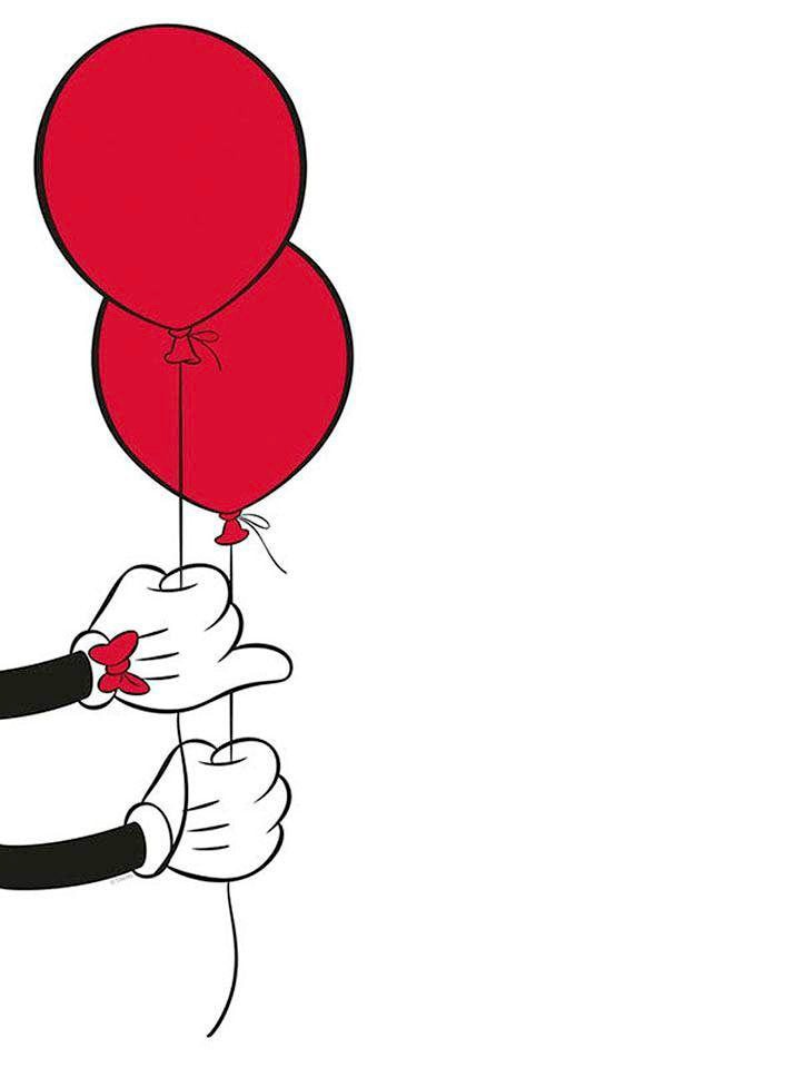 Komar Bild "Mickey Mouse Balloon" Disney 1 Stk. tlg. Wandbild zur Dekoration im Kinderzimmer - ohne Rahmen