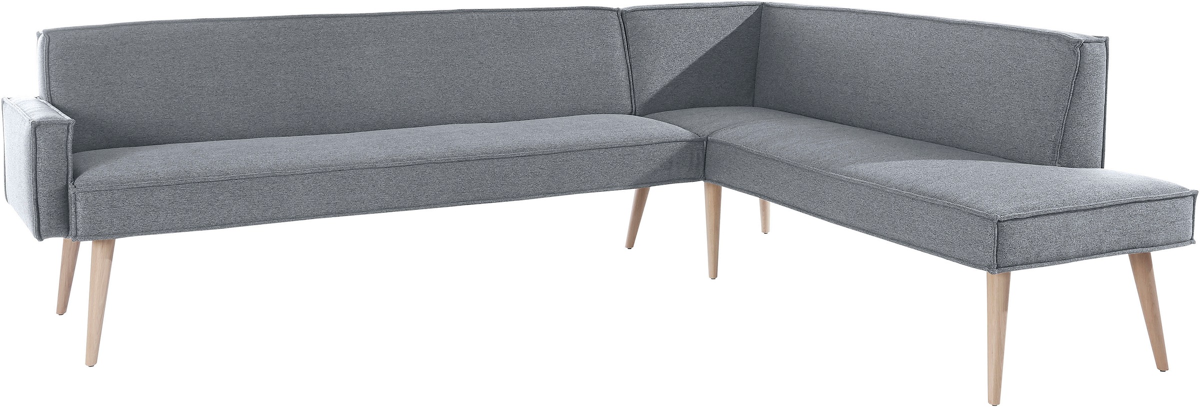 exxpo - sofa fashion Eckbank »Lungo, moderne Kedernaht, bequem und elegant, hoher Holzfuß«, hochwertige Detailverarbeitung, frei im Raum stellbar
