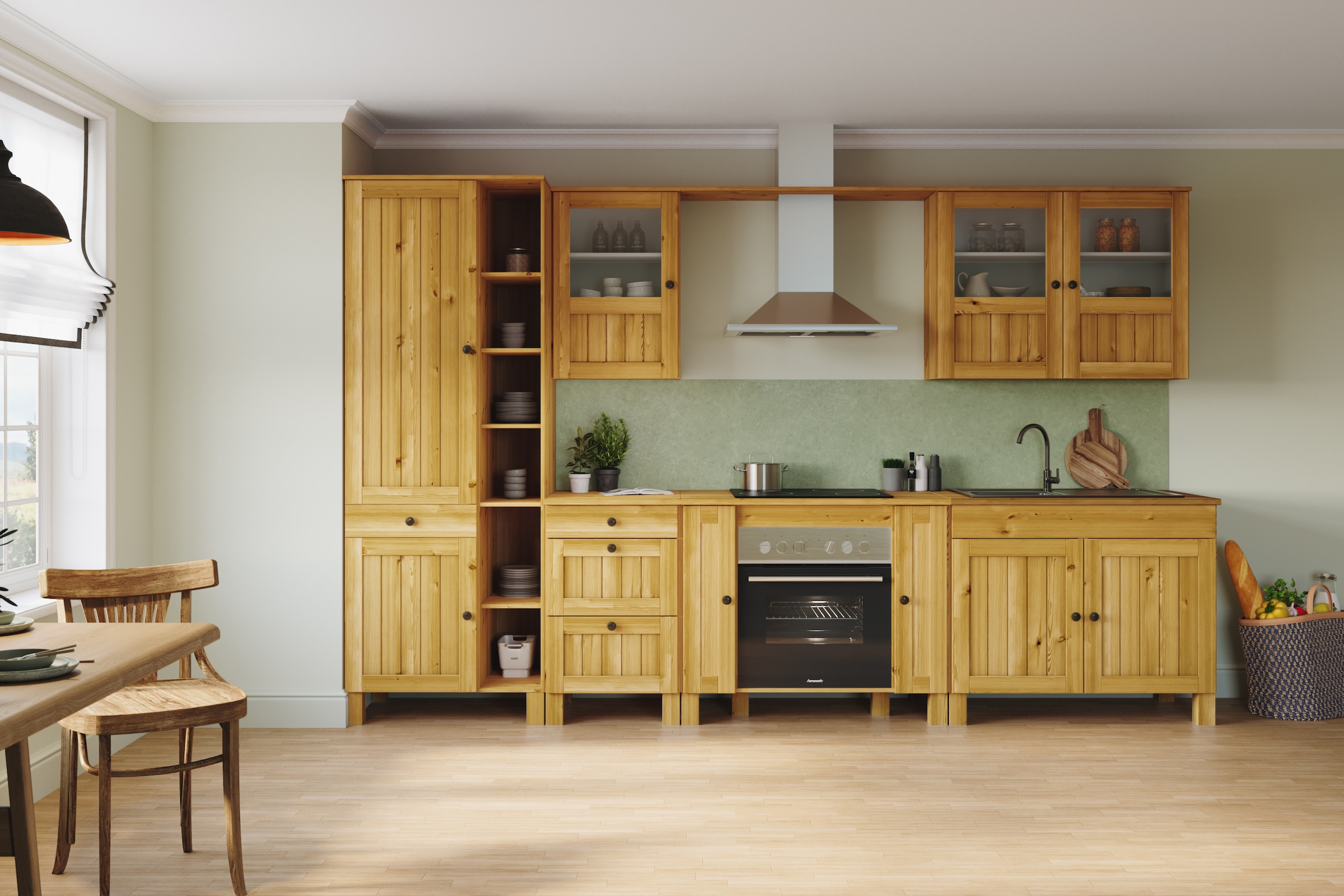 Home affaire Herdumbauschrank »Alby2«, Mit Metallgriffen, Breite 100 cm, ohne E-Geräte