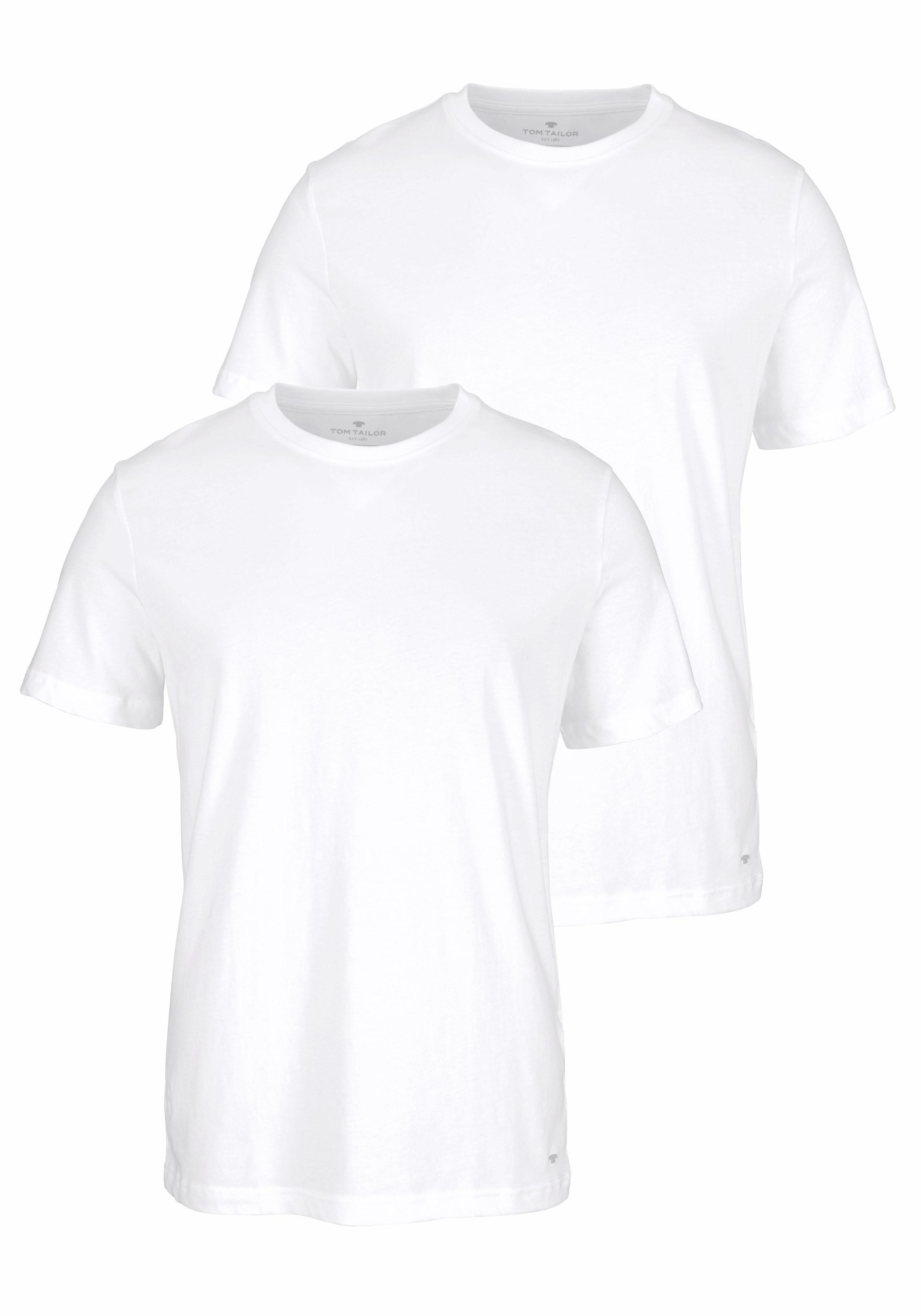 TOM TAILOR T-Shirt, (Packung, 2er-Pack), perfektes Basic