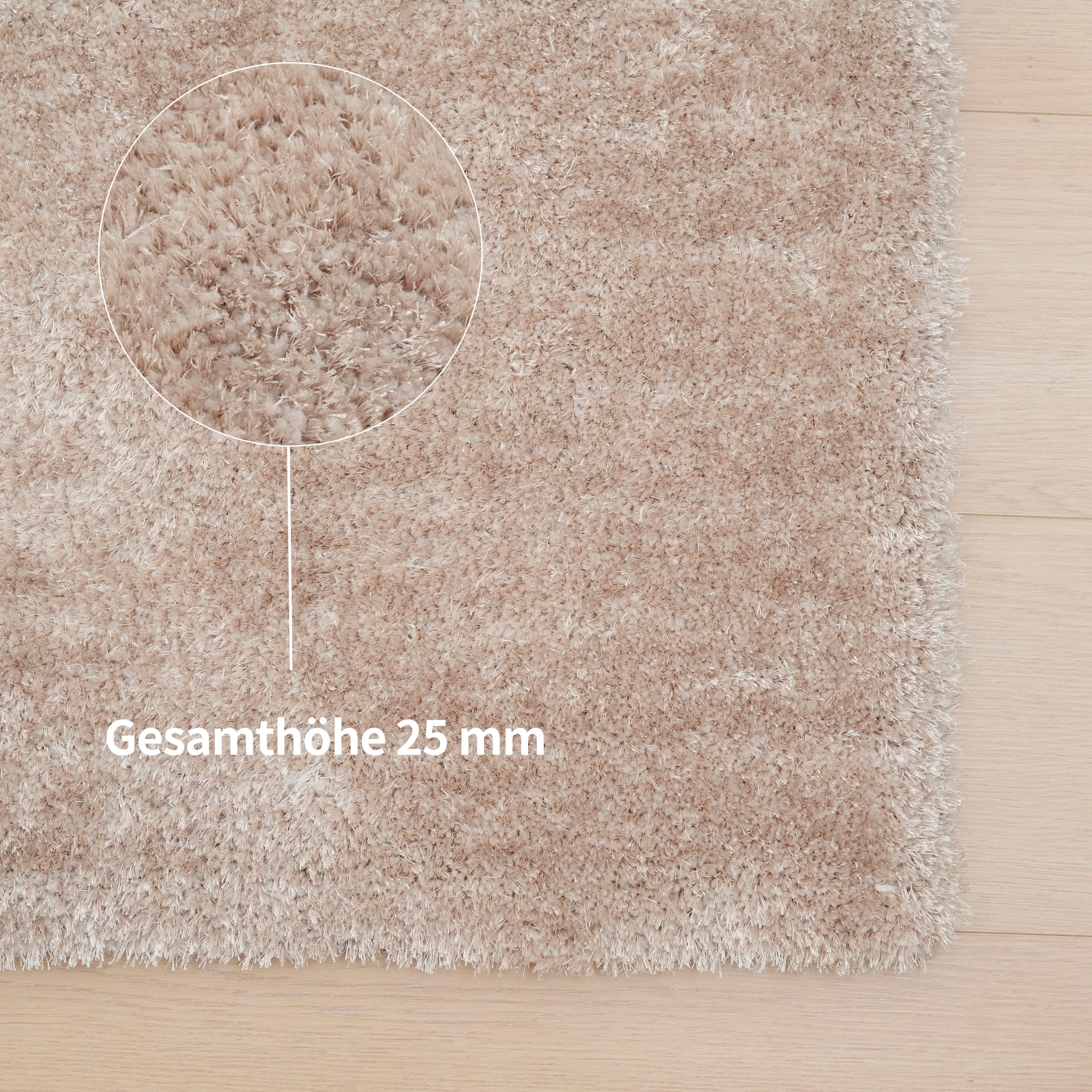 my home Hochflor-Teppich »Dana light, besonders weich, Mikrofaser Teppiche«, rechteckig, 25 mm Höhe, uni, leichter Glanz, Wohnzimmer, Schlafzimmer, Esszimmer