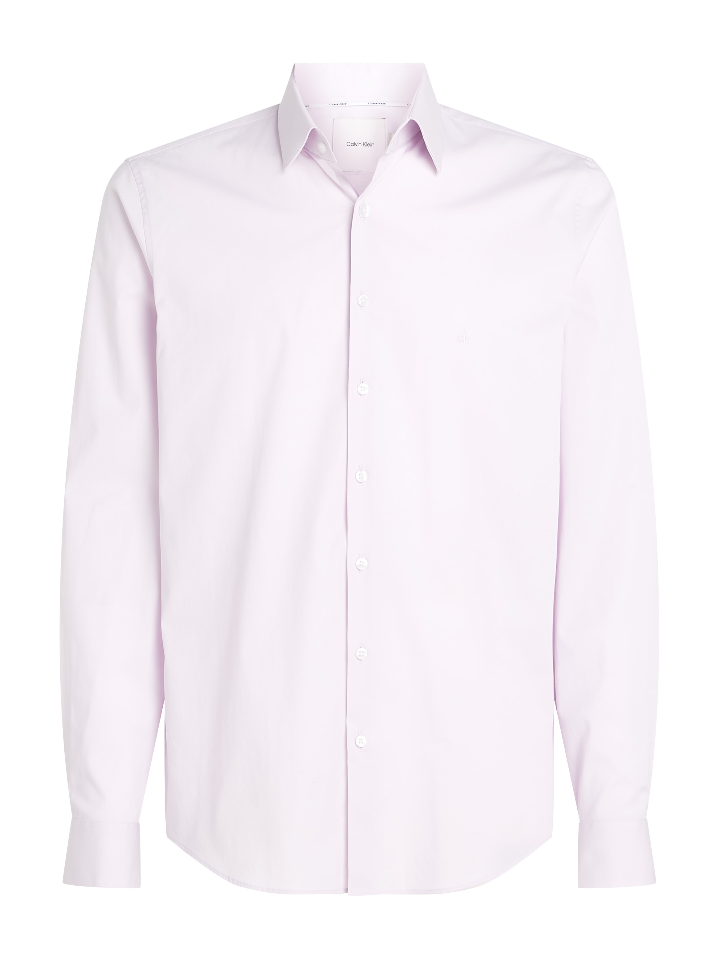 Calvin Klein Businesshemd »POPLIN STRETCH SLIM SHIRT«, mit Kentkragen, Logoprint auf Brusthöhe