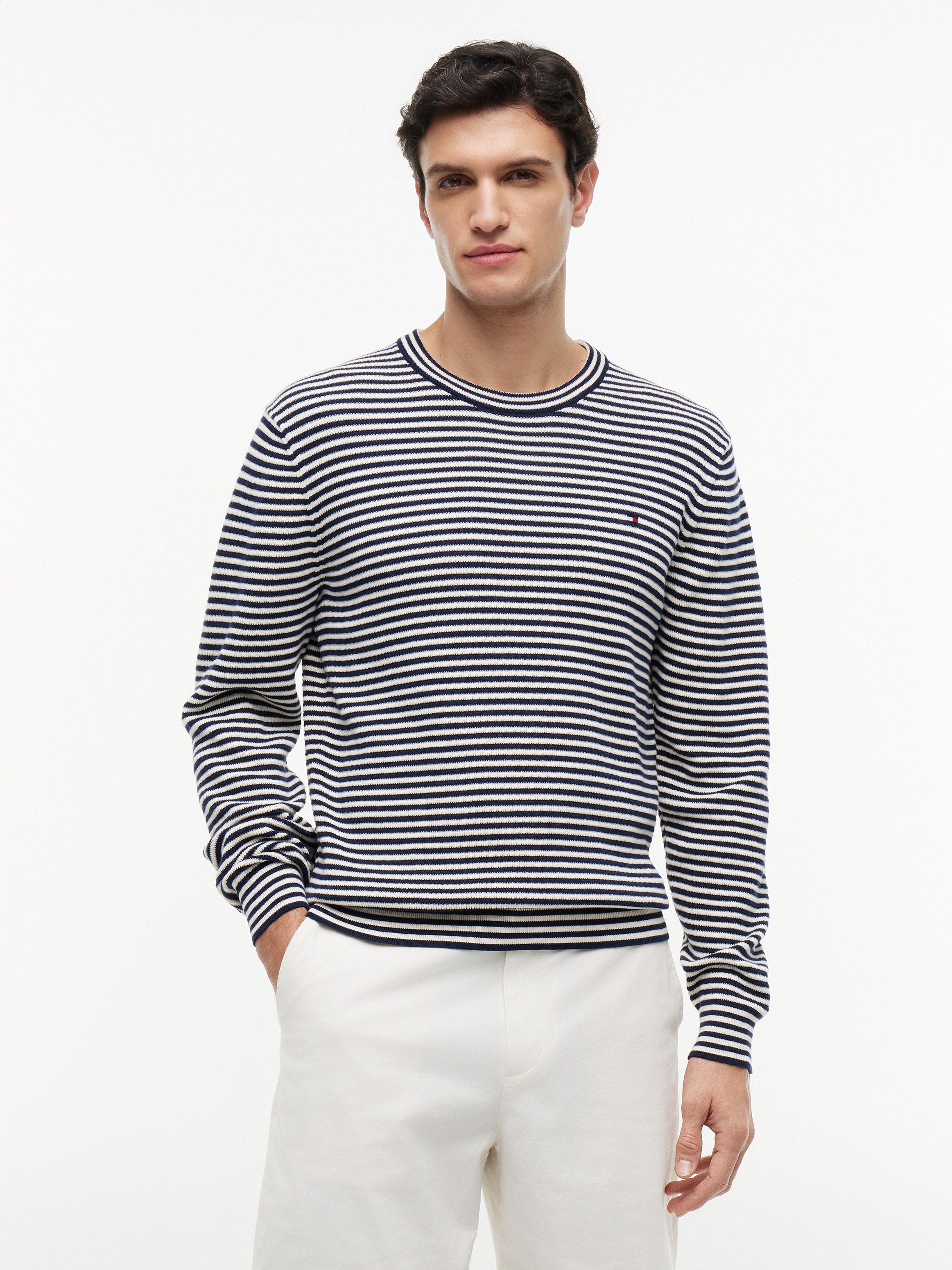 Tommy Hilfiger Strickpullover »SEASONAL STRUCTURE CREW NECK« strukturiert