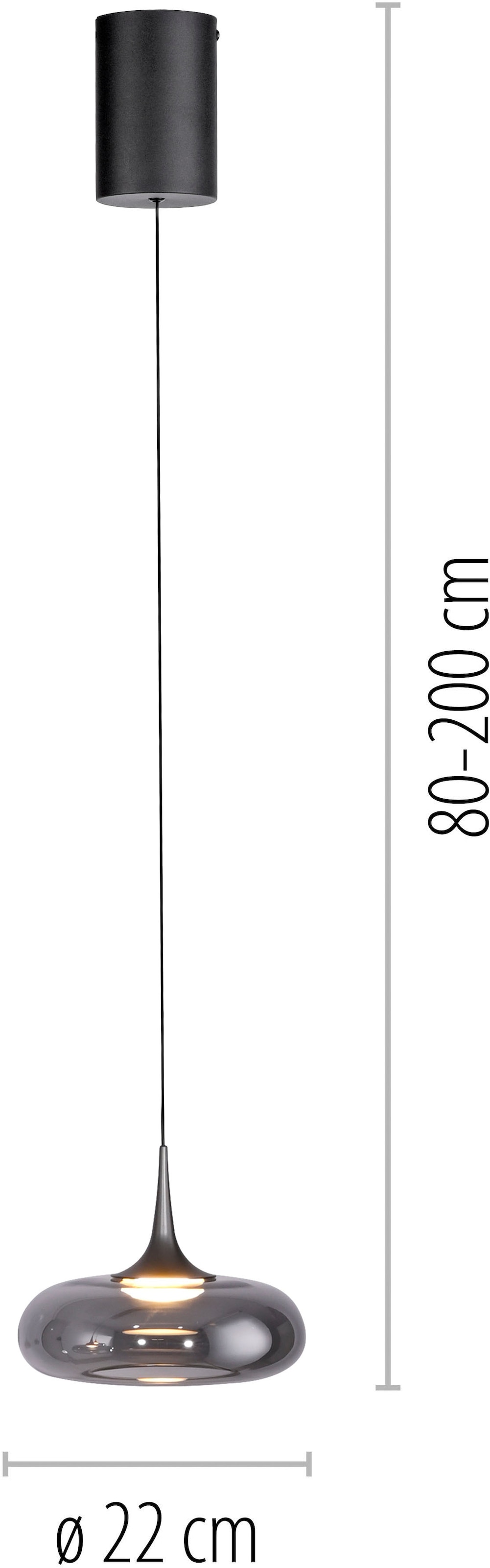 SCHÖNER WOHNEN-Kollektion LED Pendelleuchte »POSH« LED-Board 1 Stk. Warmweiß SCHÖNER WOHNEN Kollektion, SimplyDim, Memoryfunktion, Comfort-Lift