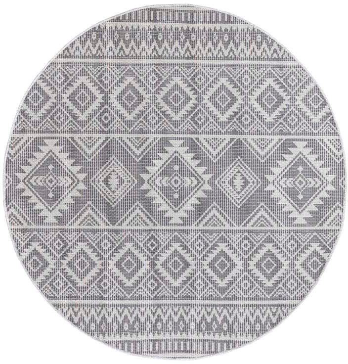 Carpet City Outdoorteppich »PALM3522«, rund, 5 mm Höhe, Wetterfest & UV-beständig, für Balkon, Terrasse, Küche, flach gewebt