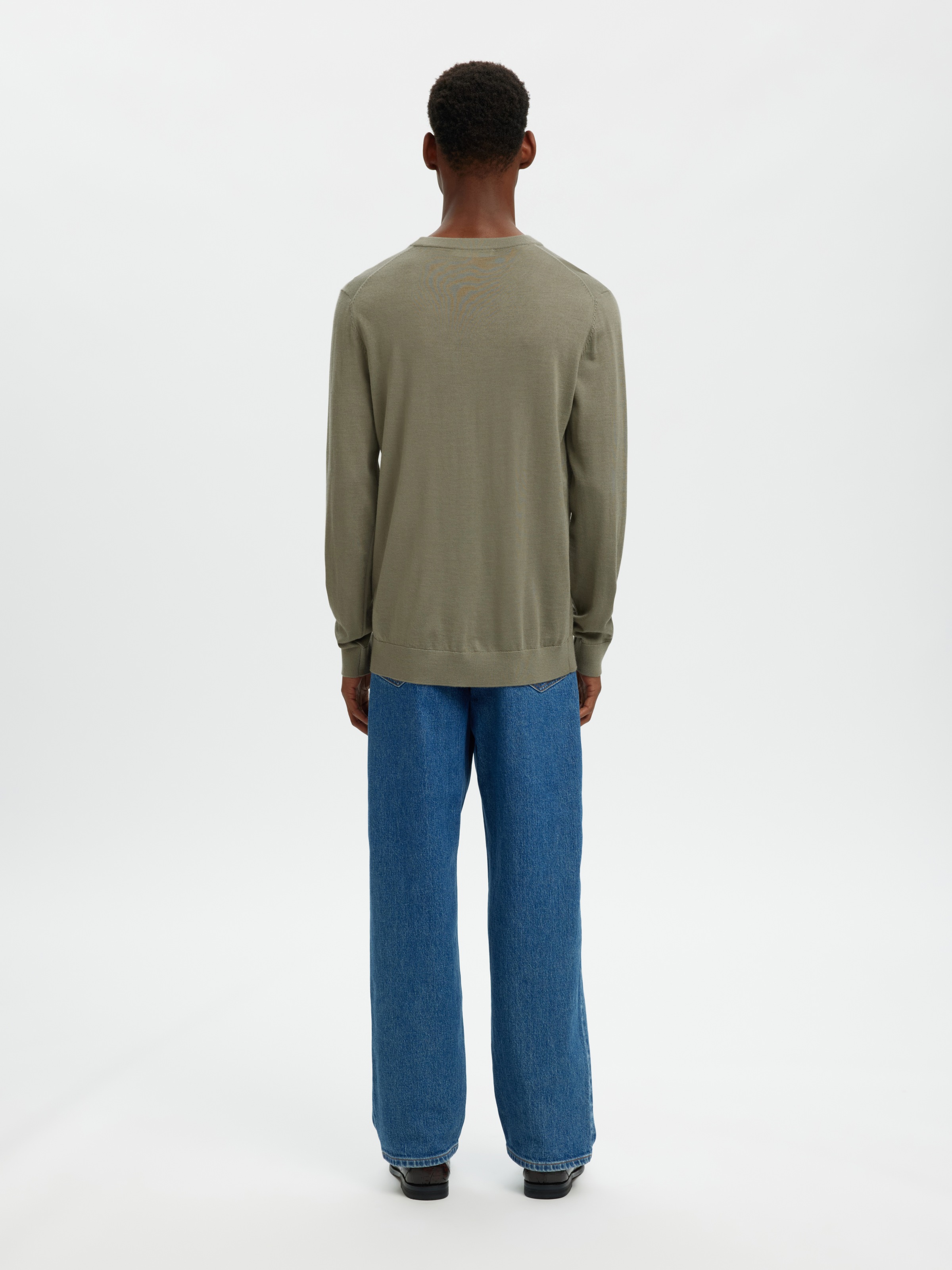 SELECTED Strickpullover »SLHTRAY LS KNIT MERINO CREW NECK NOOS« Wolle, regular fit