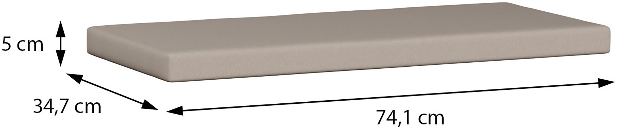 FORTE Polsterauflage »Alice Springs« B/H/T 74,1/5/34,7 cm , Sitzkomfort