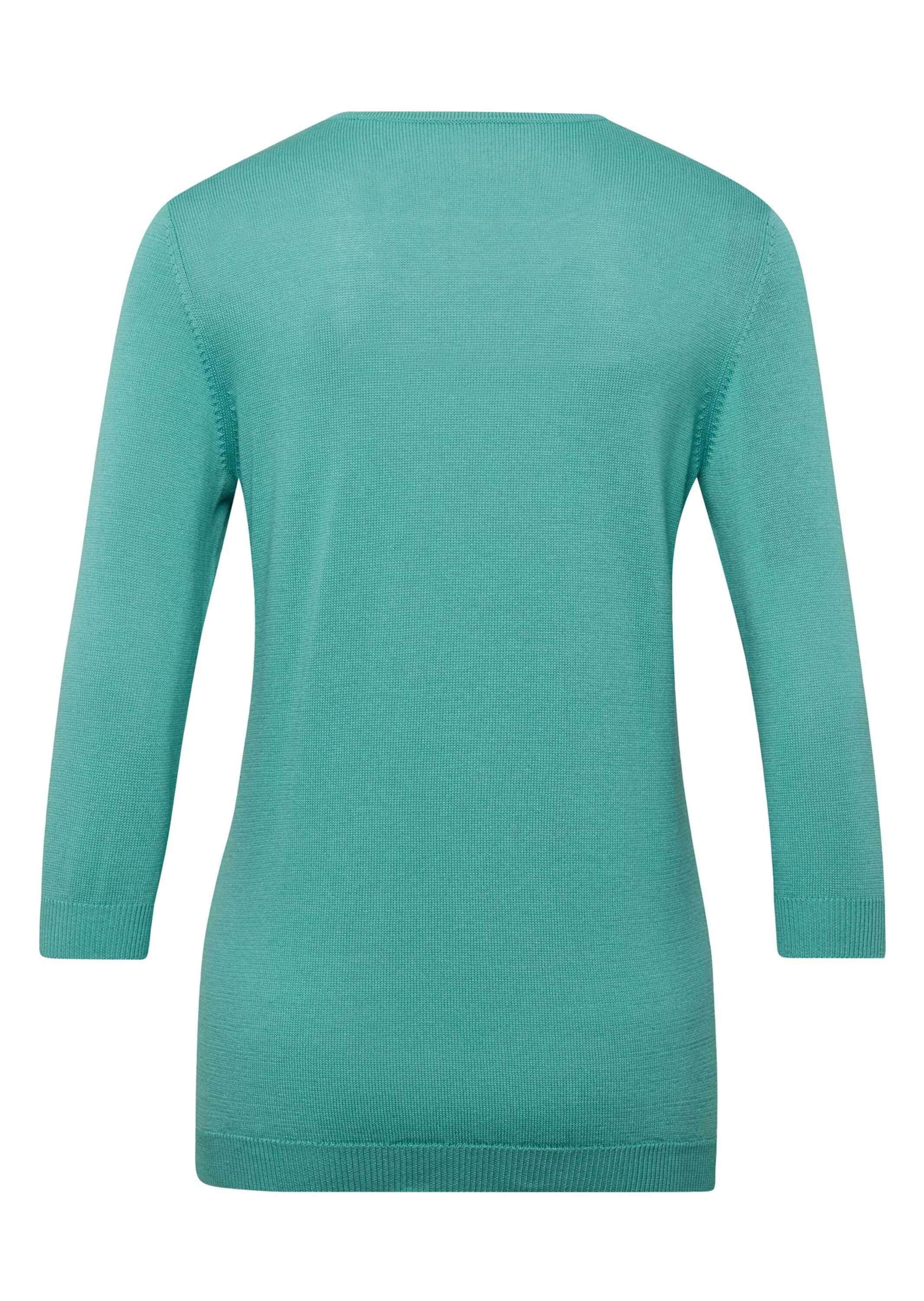 GOLDNER 3/4 Arm-Pullover »Rundhalspullover Sommerlicher Strickpullover mit Ajourmuster«