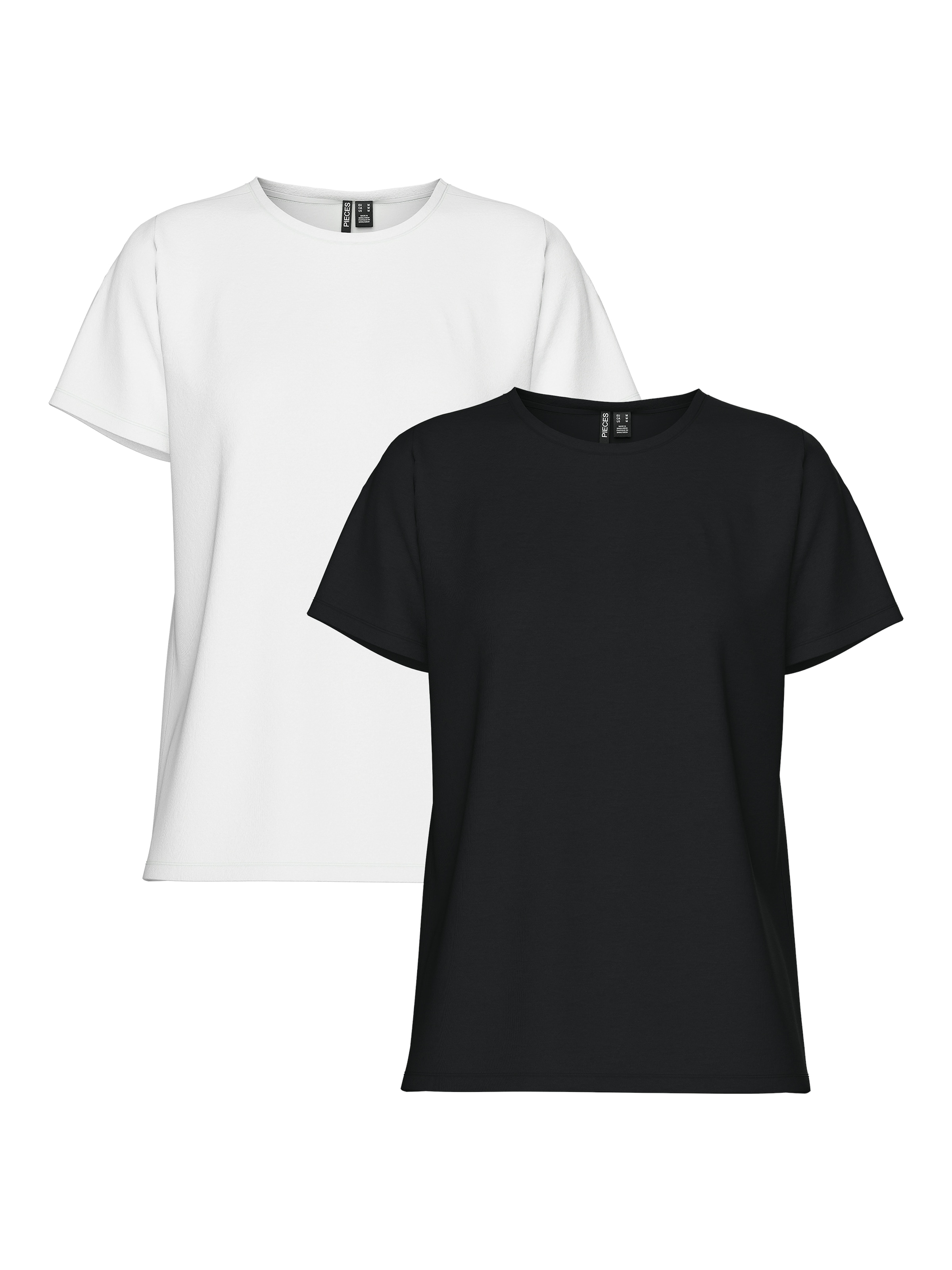 pieces Kurzarmshirt »PCAMIRA SS TEE 2-PACK NOOS BC«, (Packung, 2 tlg.)
