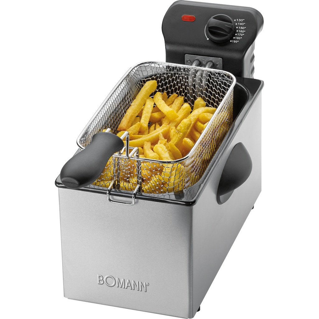 BOMANN Kaltzonenfritteuse »FR 2264 CB inox 3L«, 2000 W, Fassungsvermögen 3 l