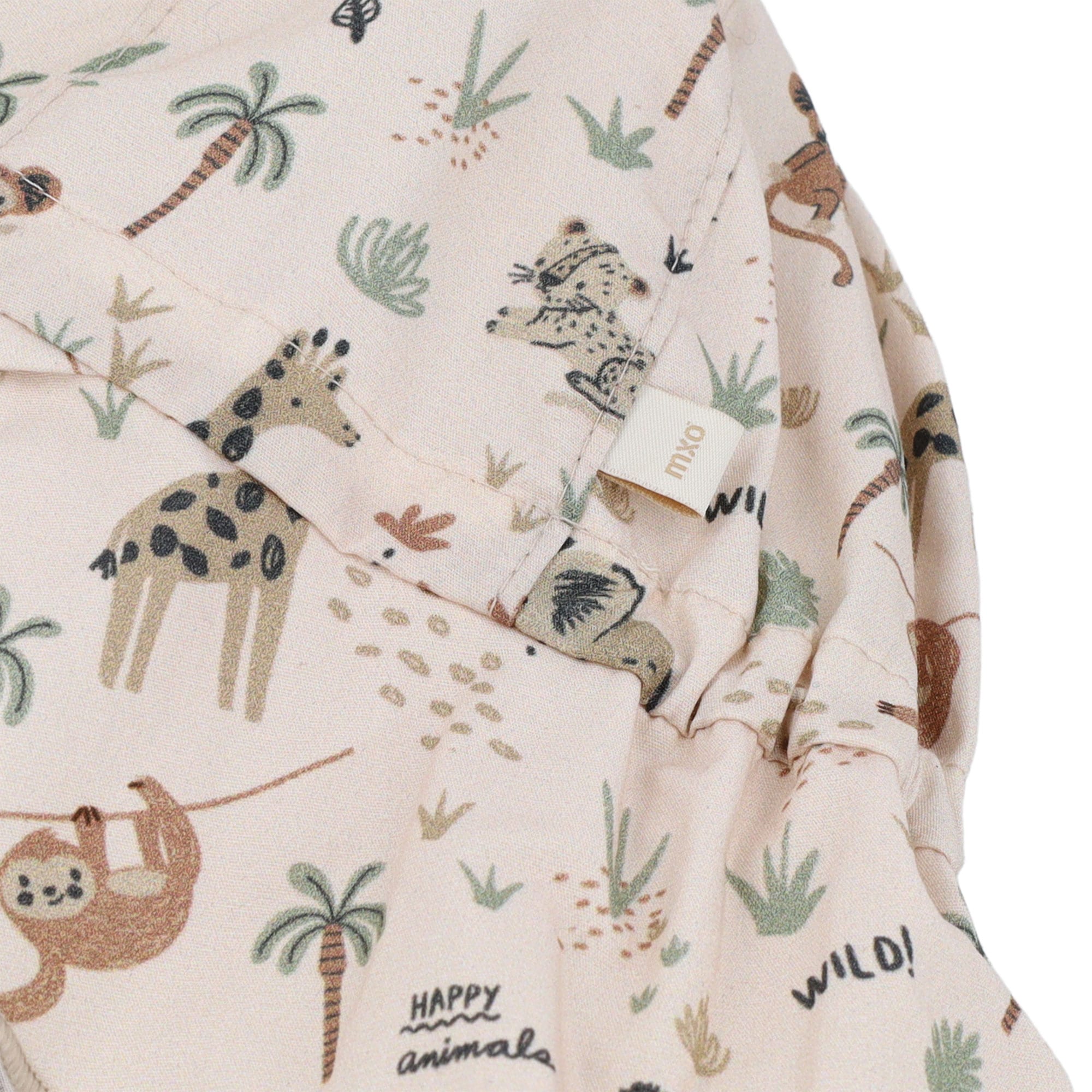 MAXIMO Schirmmütze 1 Stk. Beige, Dschungeltiere, Nackenschutz, Bindeband, Unisex