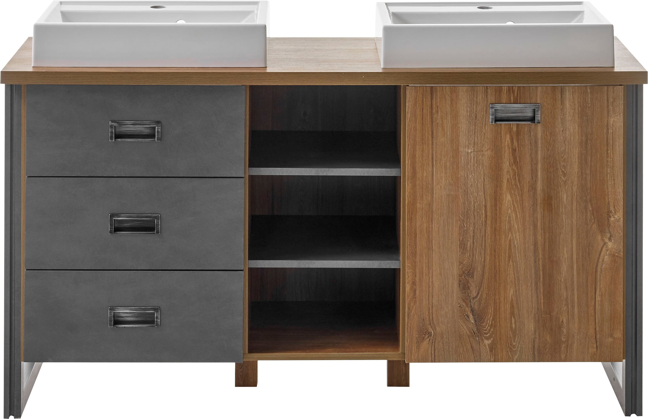 Home affaire Waschtisch »Detroit, Unterschrank mit Apothekergriff, Badschrank, Industrialdesign«